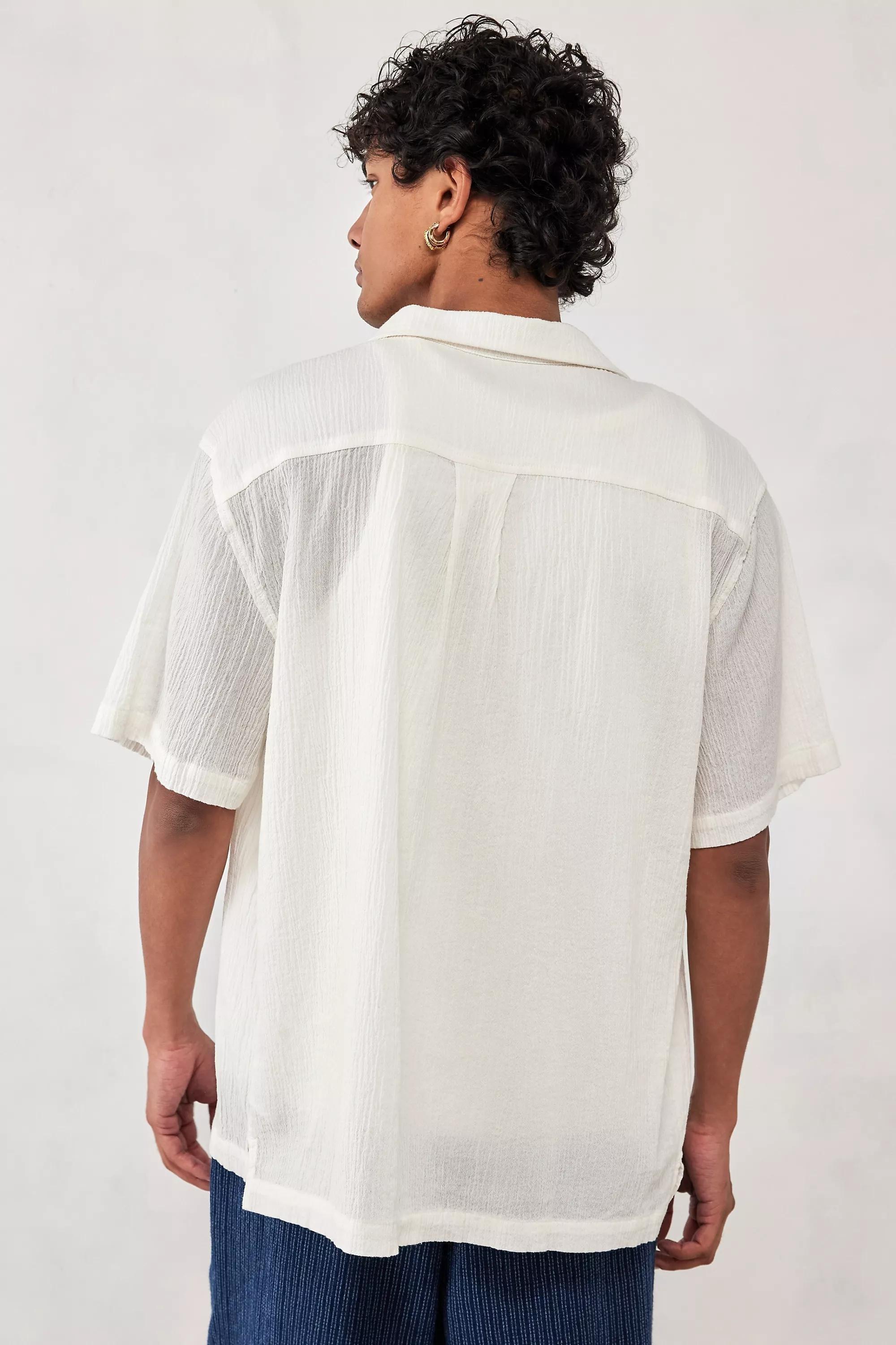 White Crinkle Shirt, , large image number 3