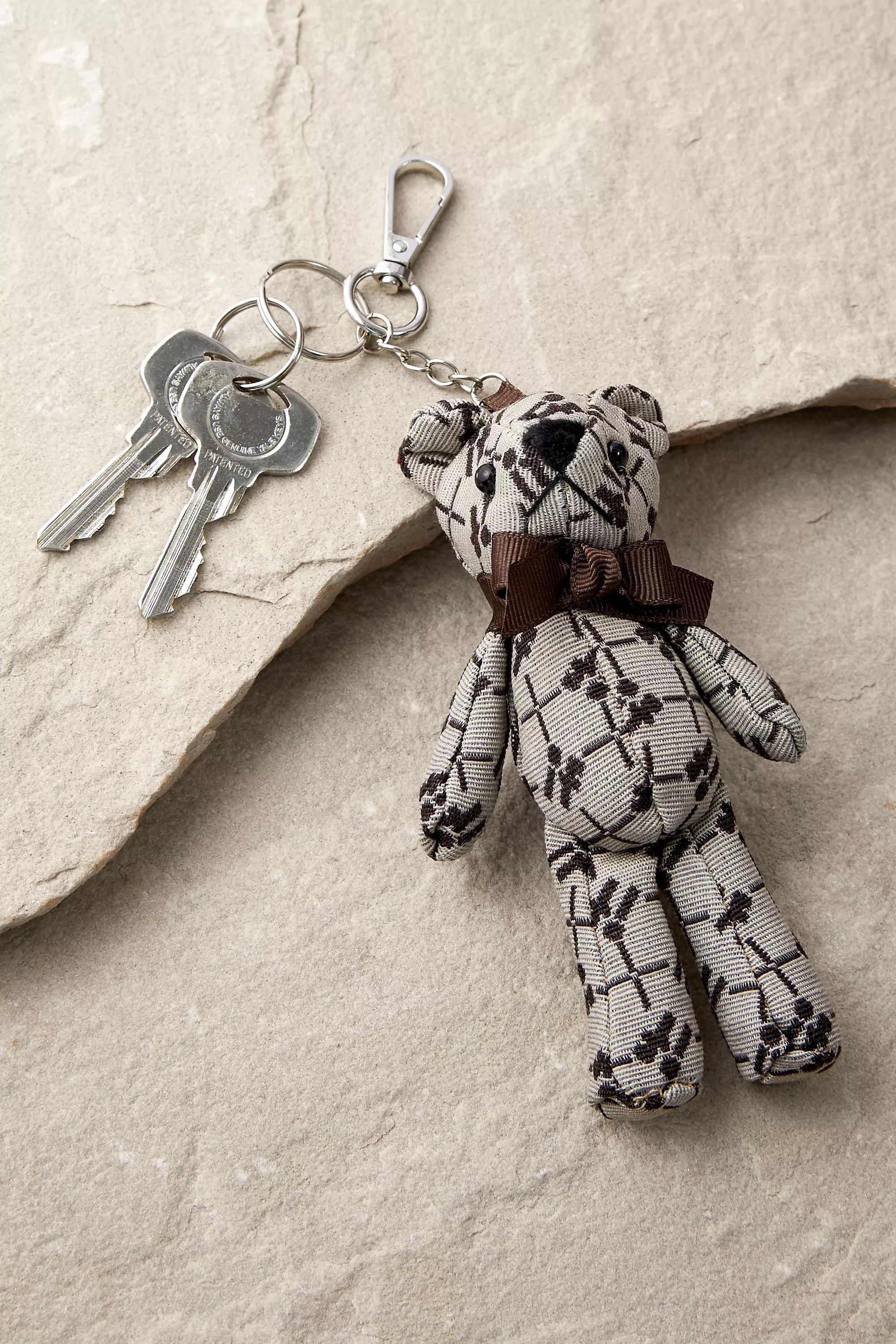 Brown Iets Frans Monogram Bear Keyring, BRN, large image number 0