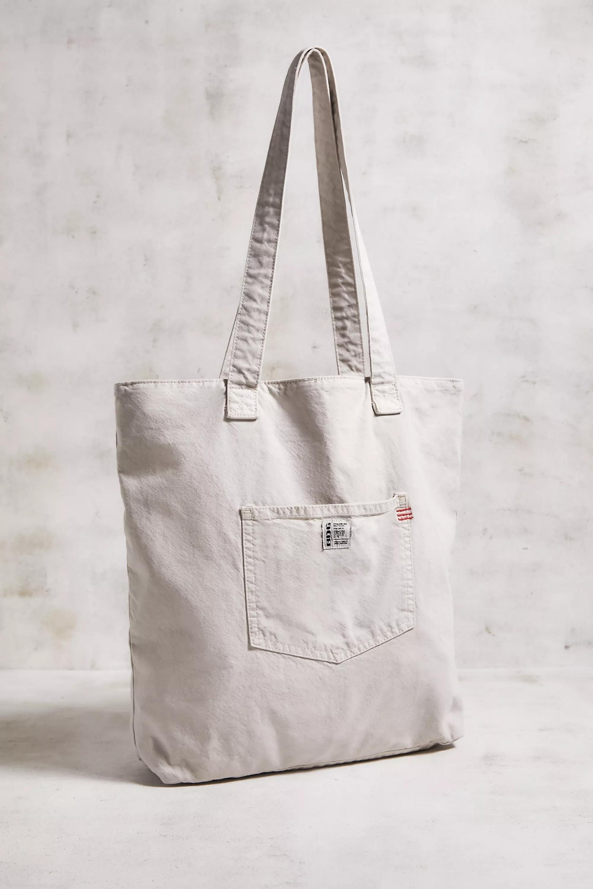 Beige Bdg Canvas Tote Bag, LIGHT SAND, large image number 3