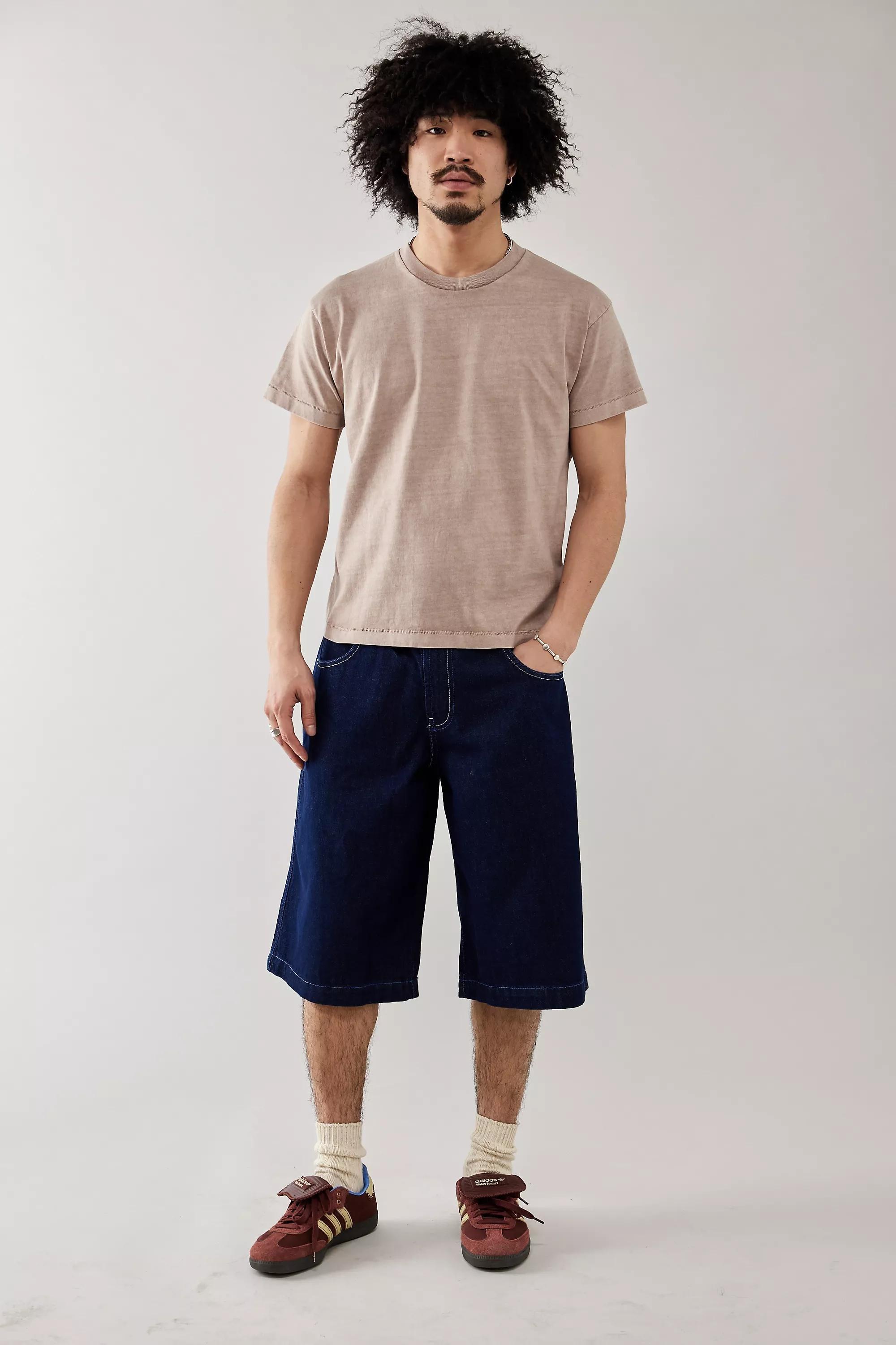 Blue Bdg Rinse Indigo Neo Skate Denim Shorts, , large image number 1