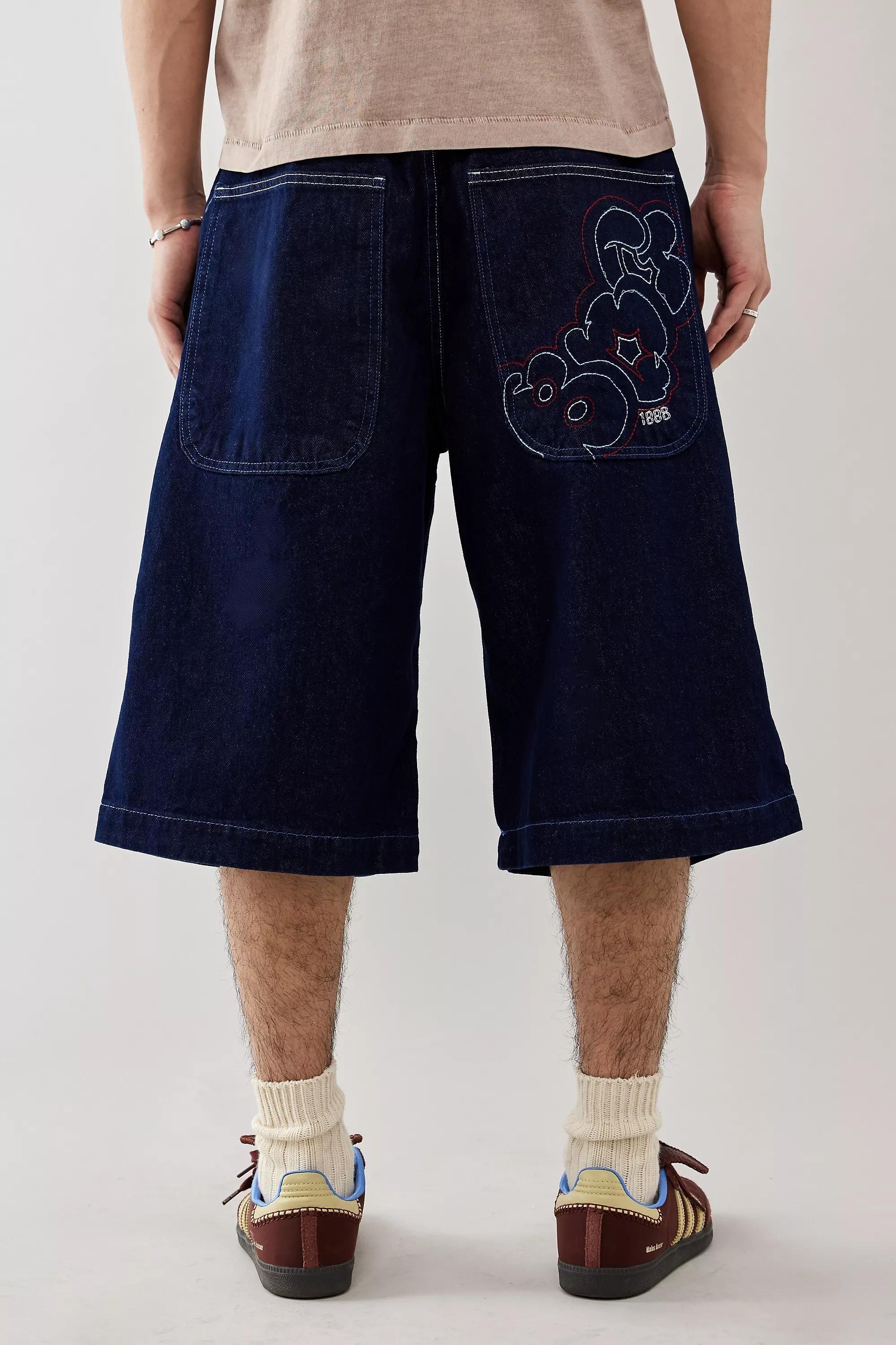 Blue Bdg Rinse Indigo Neo Skate Denim Shorts, , large image number 2