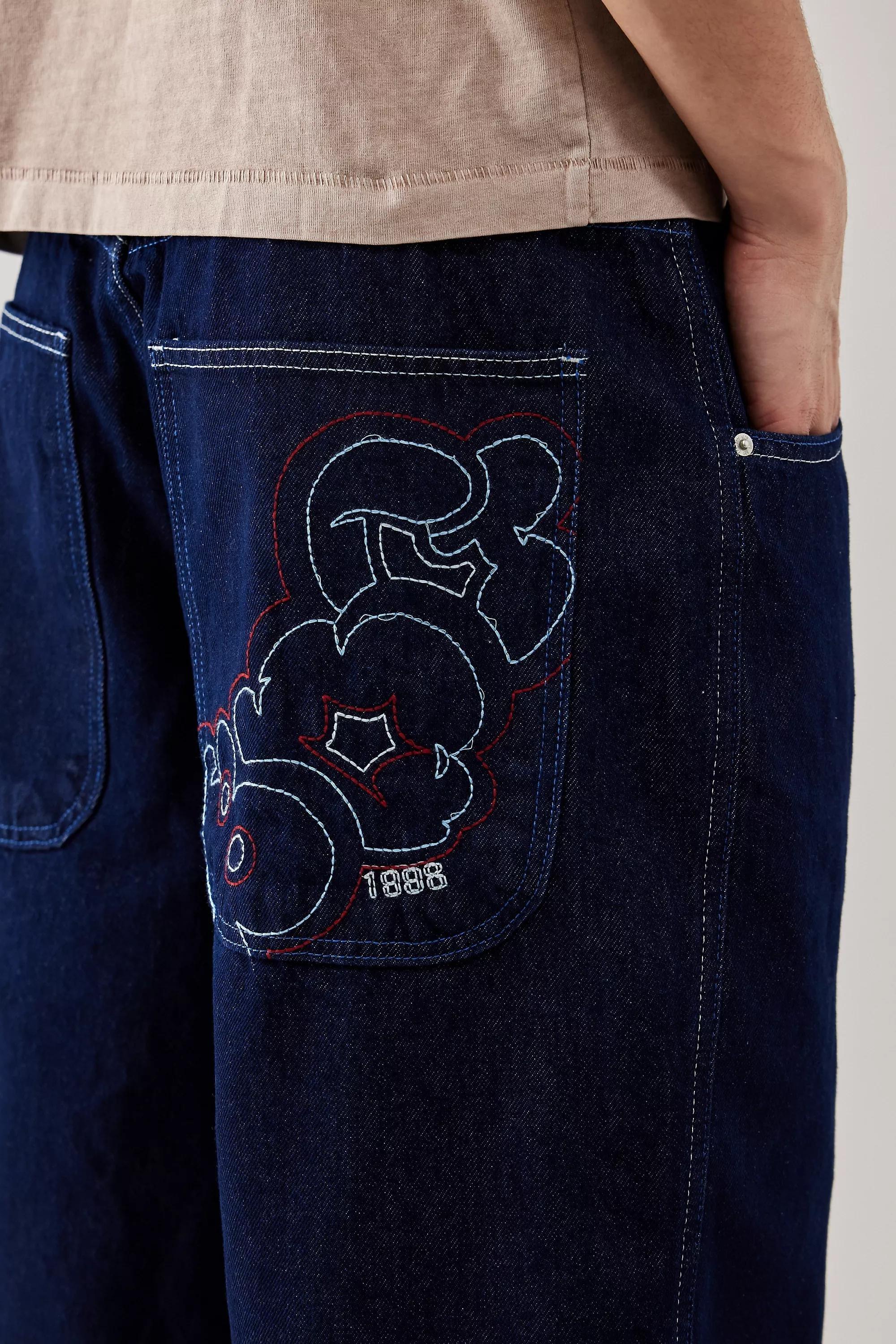 Blue Bdg Rinse Indigo Neo Skate Denim Shorts, , large image number 3