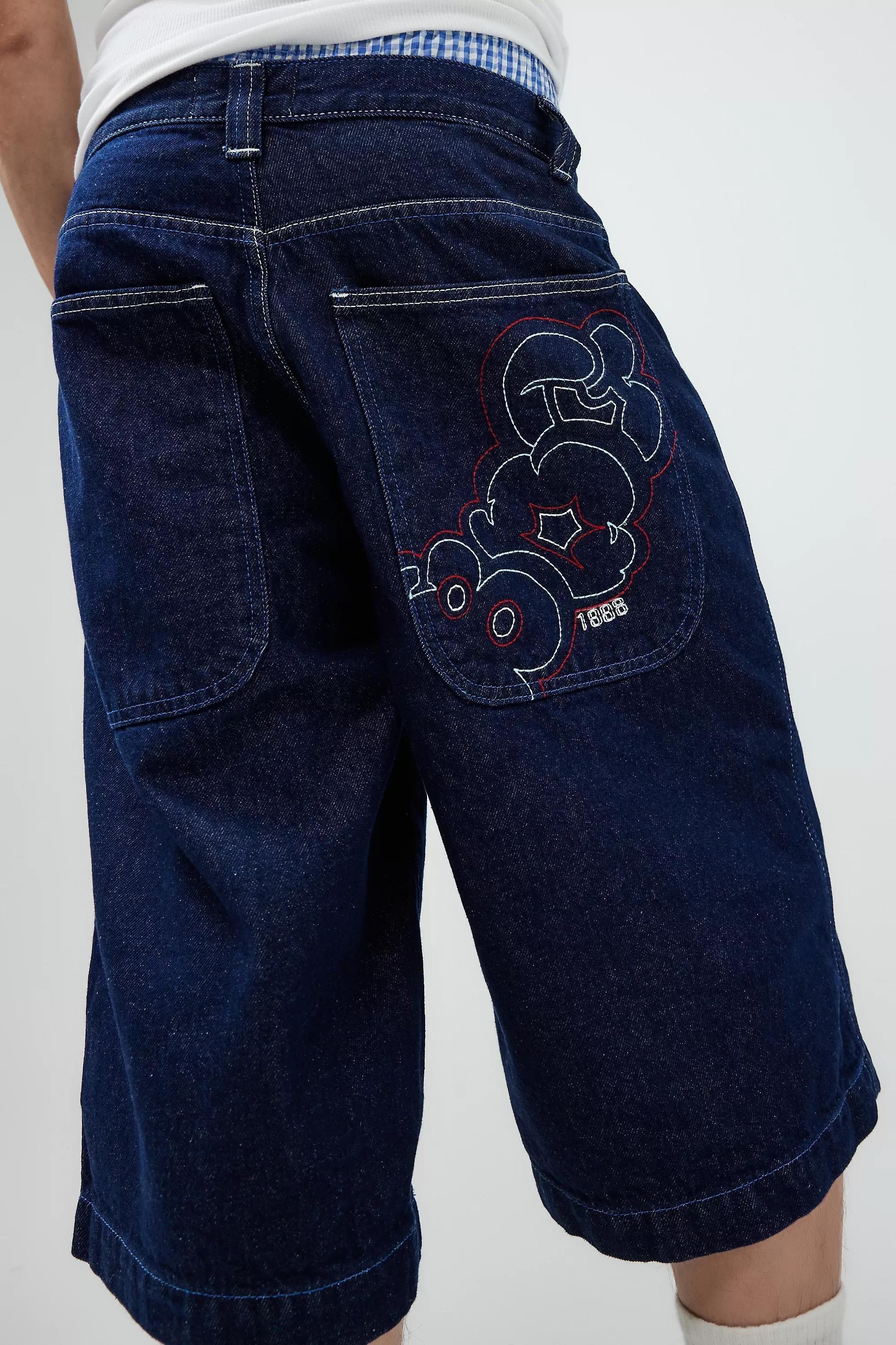 Blue Bdg Rinse Indigo Neo Skate Denim Shorts, , large image number 4