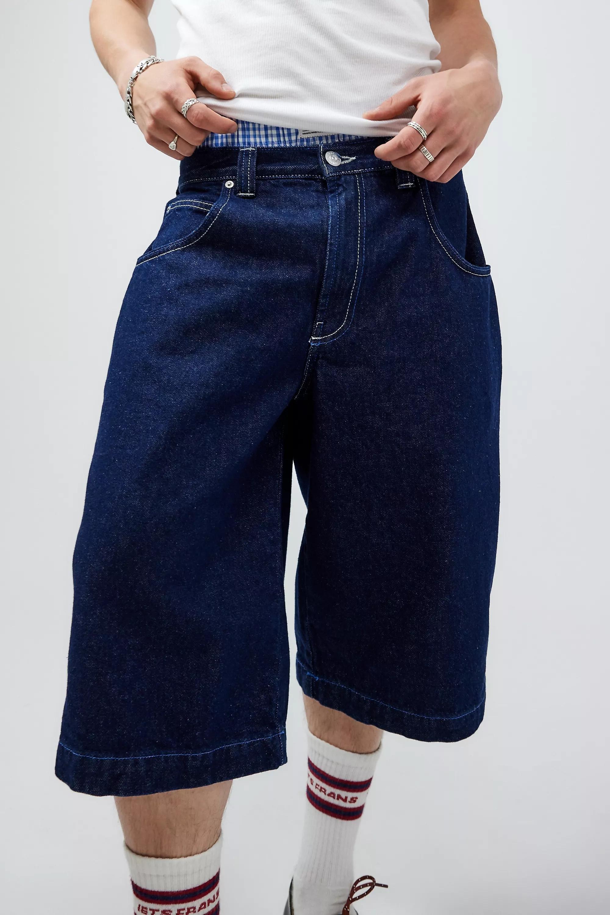 Blue Bdg Rinse Indigo Neo Skate Denim Shorts, , large image number 5
