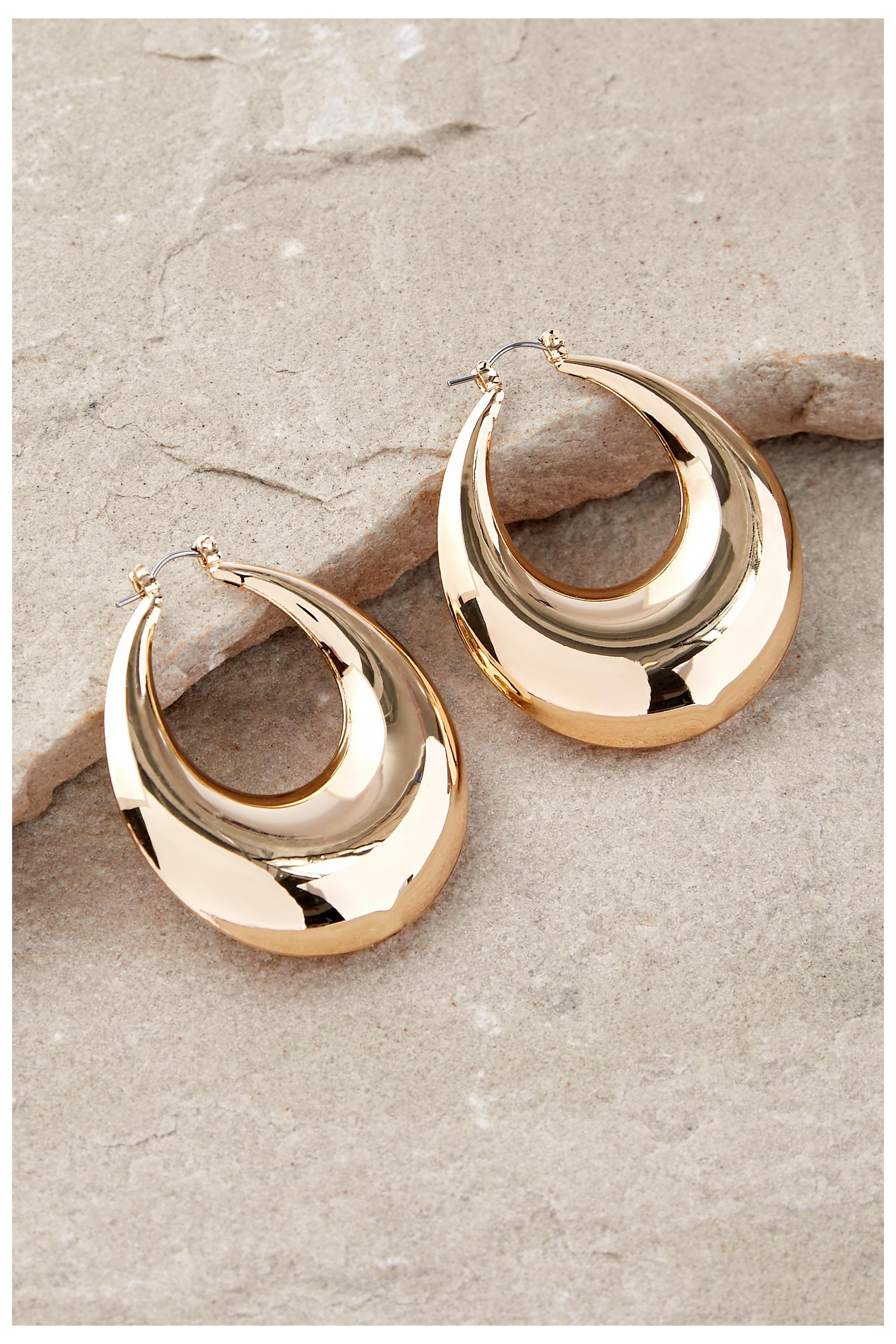 Gold Silence + Noise Xl Hoop Earrings, GOLD, large image number 0