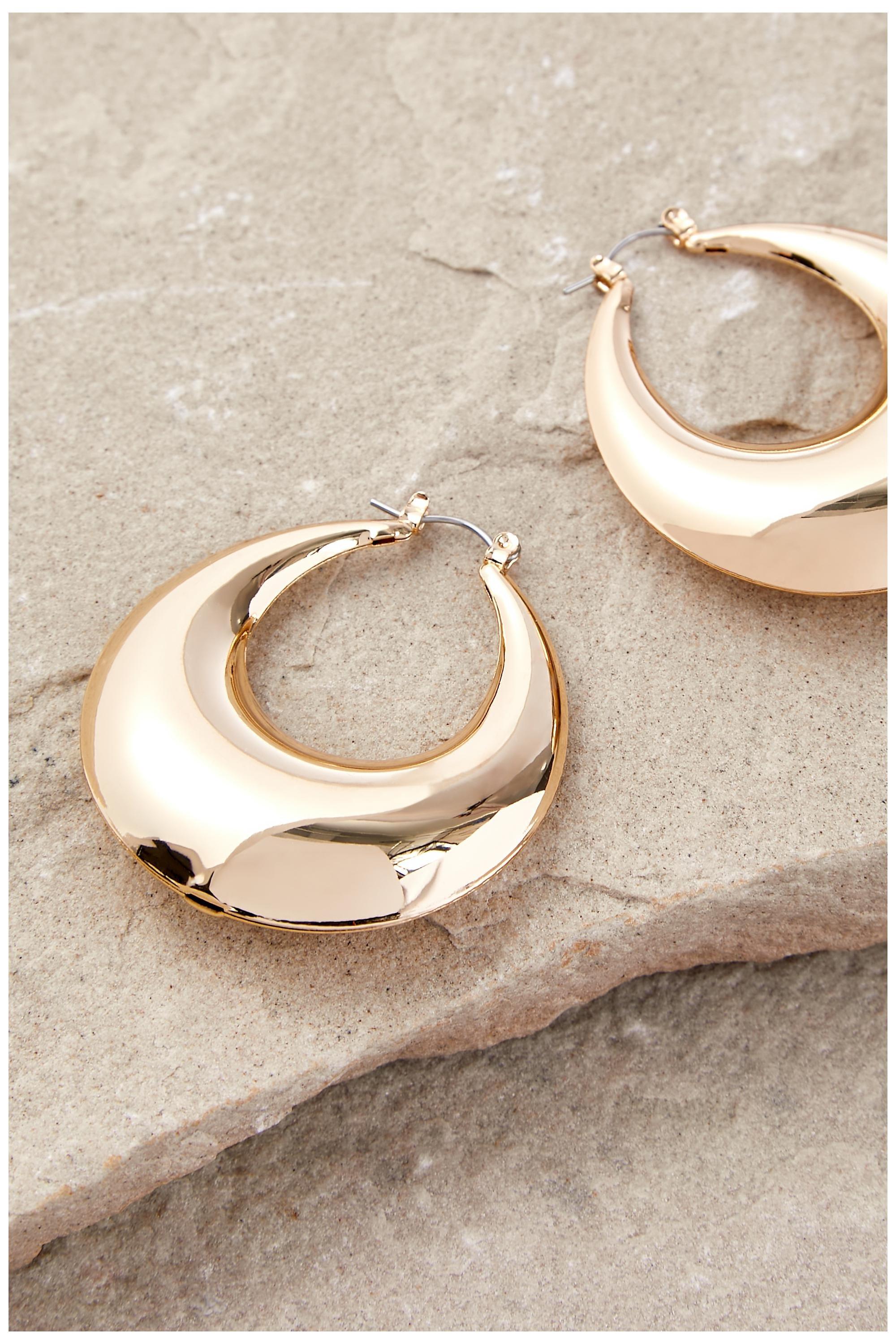 Gold Silence + Noise Xl Hoop Earrings, GOLD, large image number 1
