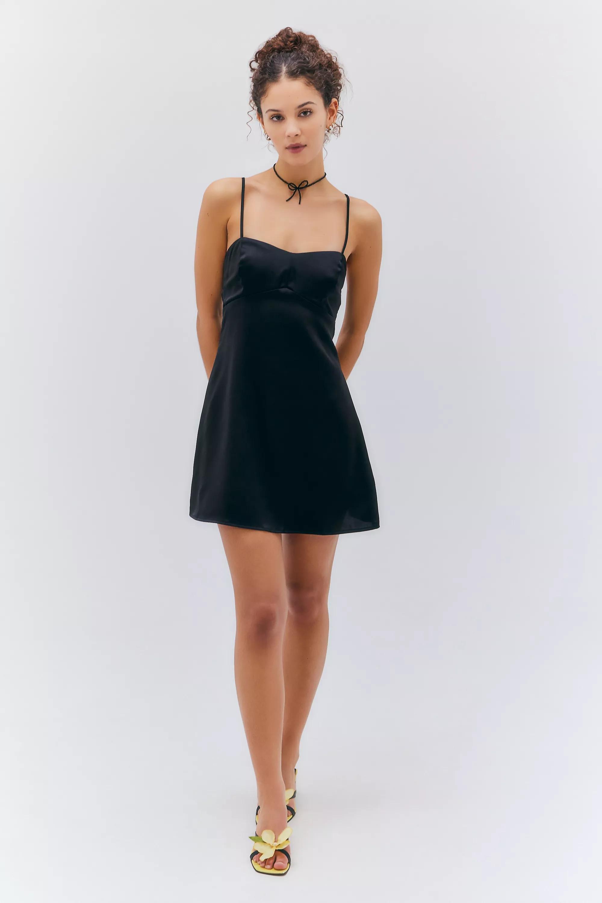 Black Tie-Back Mini Dress, , large image number 0