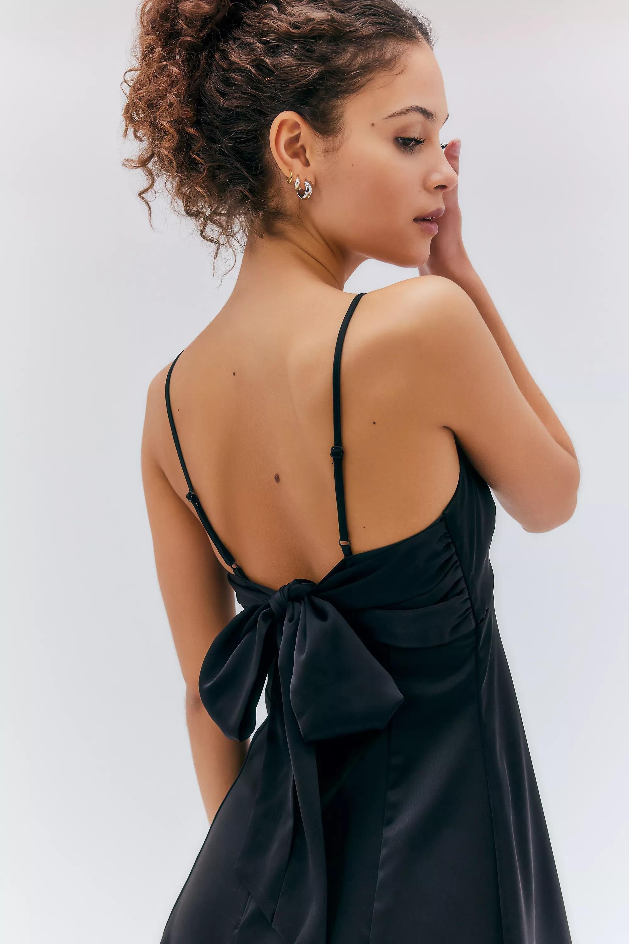 Black Tie-Back Mini Dress, , large image number 1