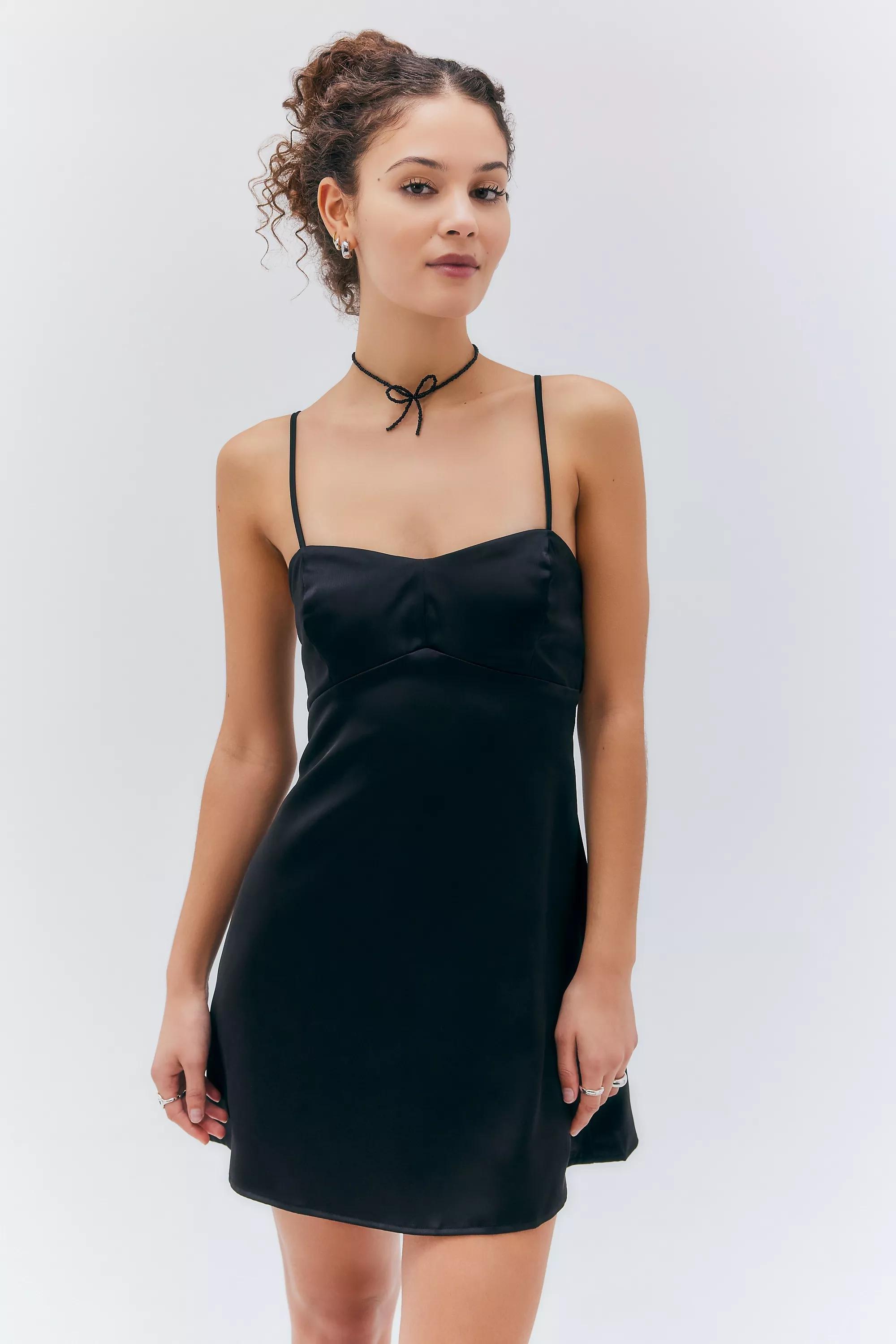 Black Tie-Back Mini Dress, , large image number 2