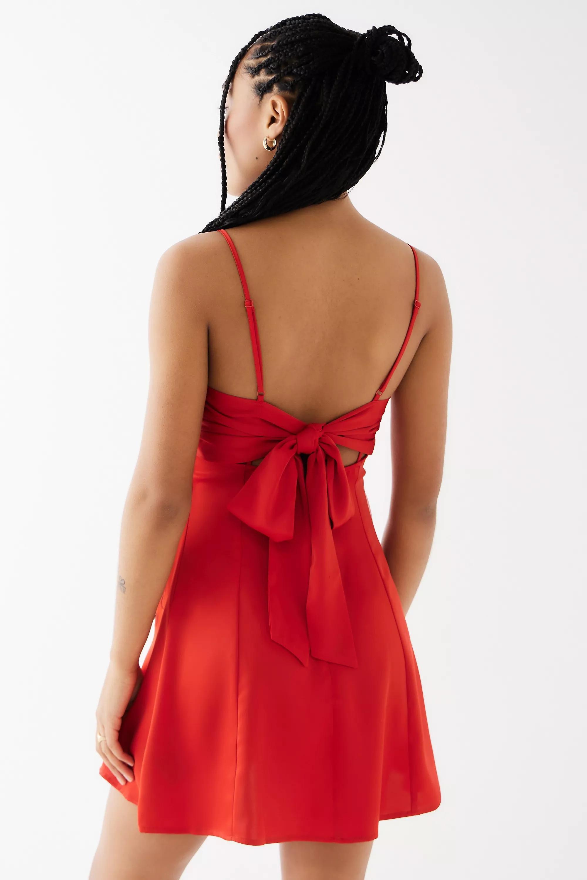 Red Tie-Back Mini Dress, , large image number 1