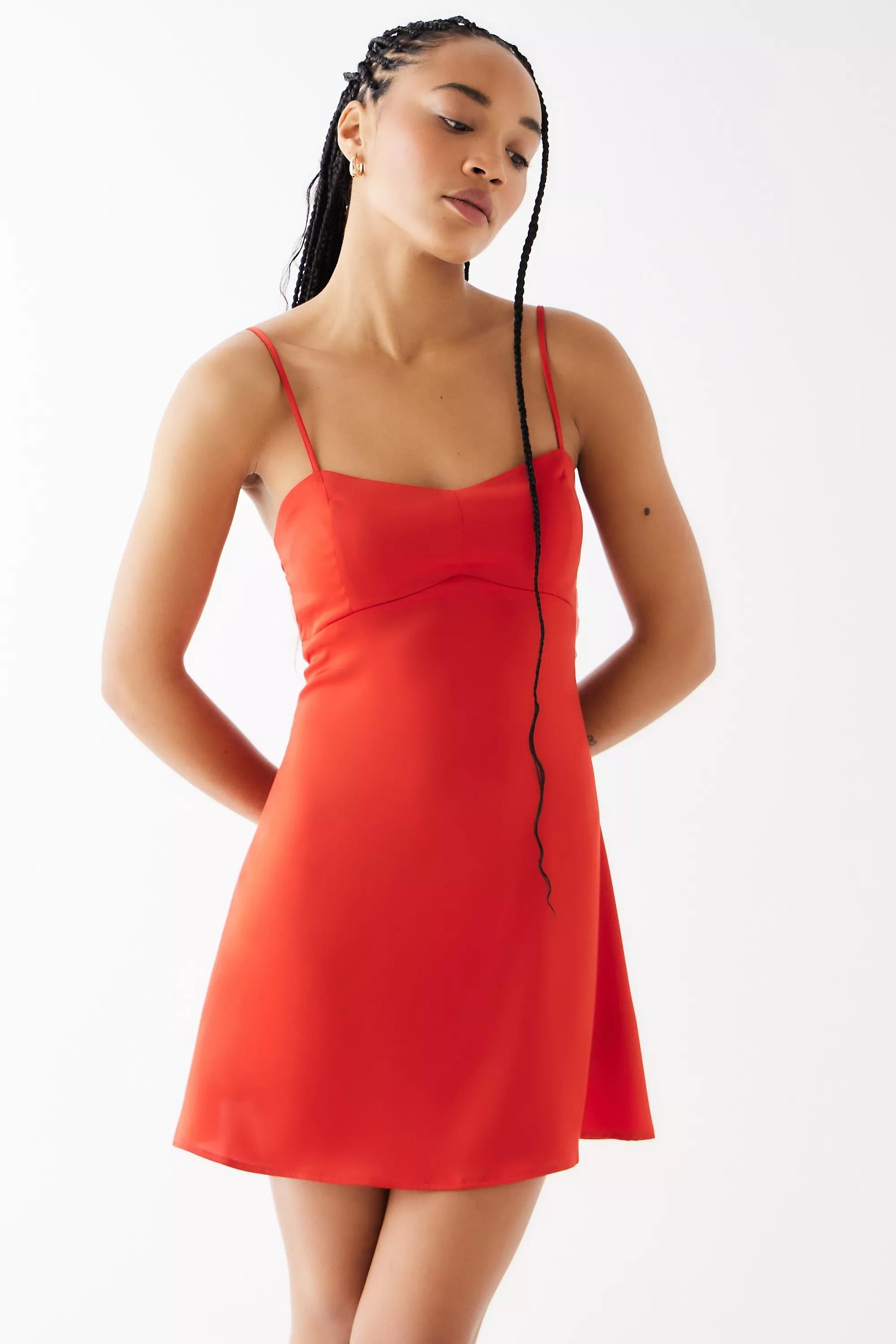 Red Tie-Back Mini Dress, , large image number 2