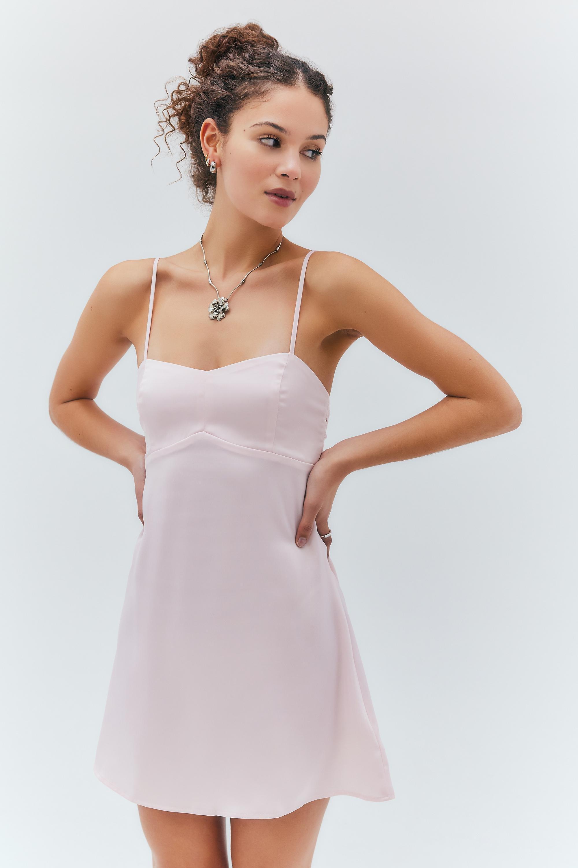 Pink Light Before Dark Bella Bow Tie-Back Mini Dress, , large image number 1