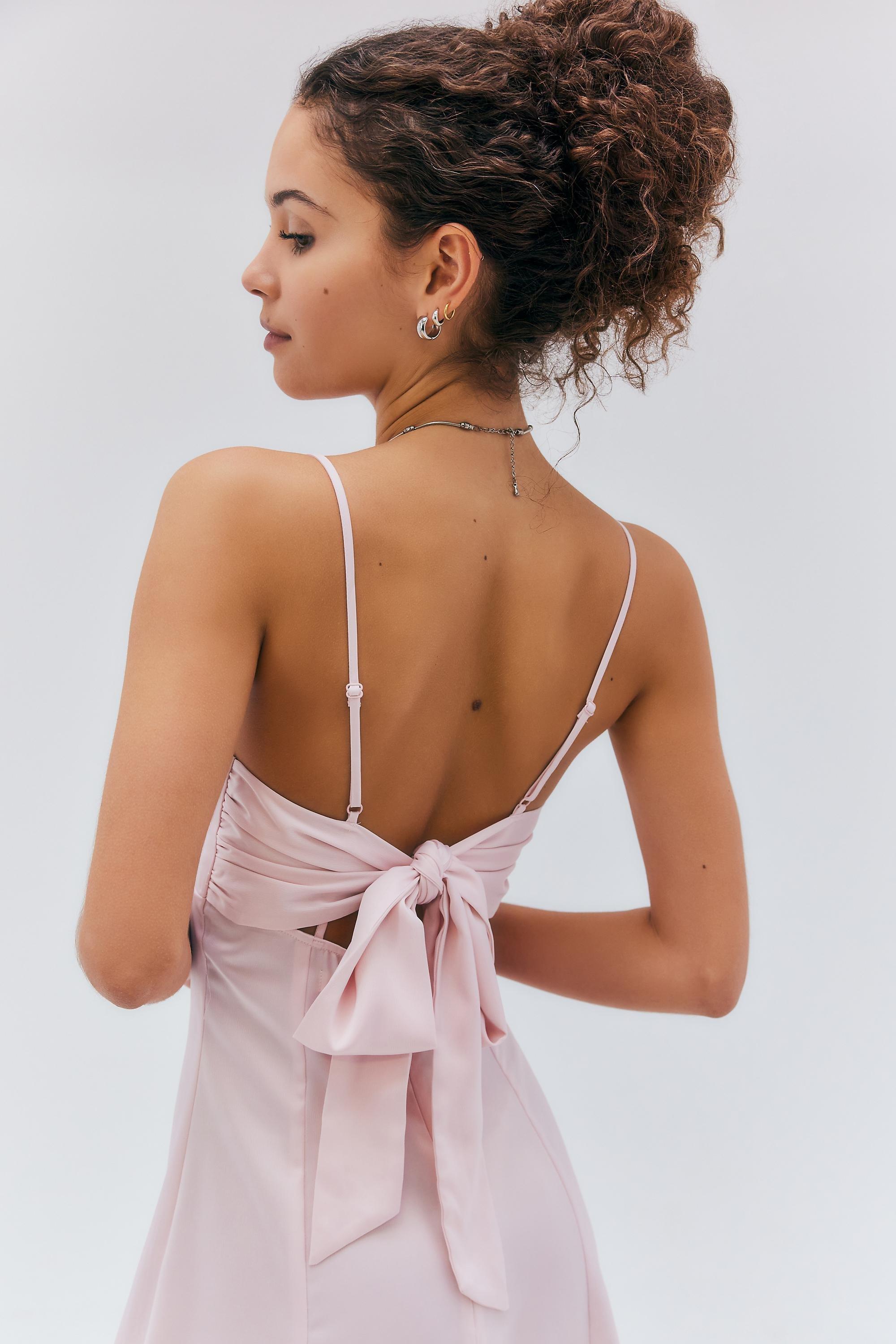 Pink Light Before Dark Bella Bow Tie-Back Mini Dress, , large image number 2