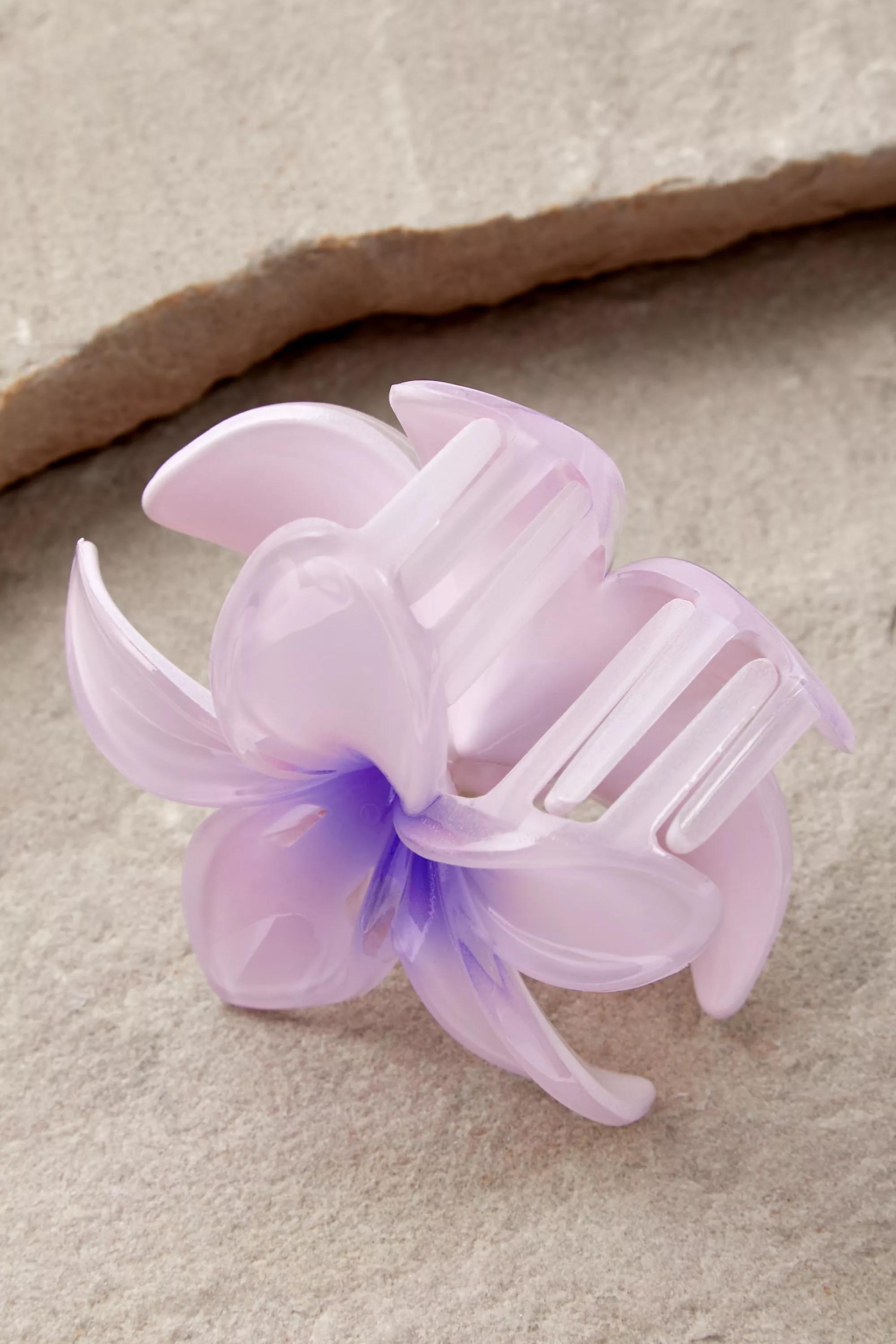Pink Tropical Flower Claw Clip, LILAC, large image number 2