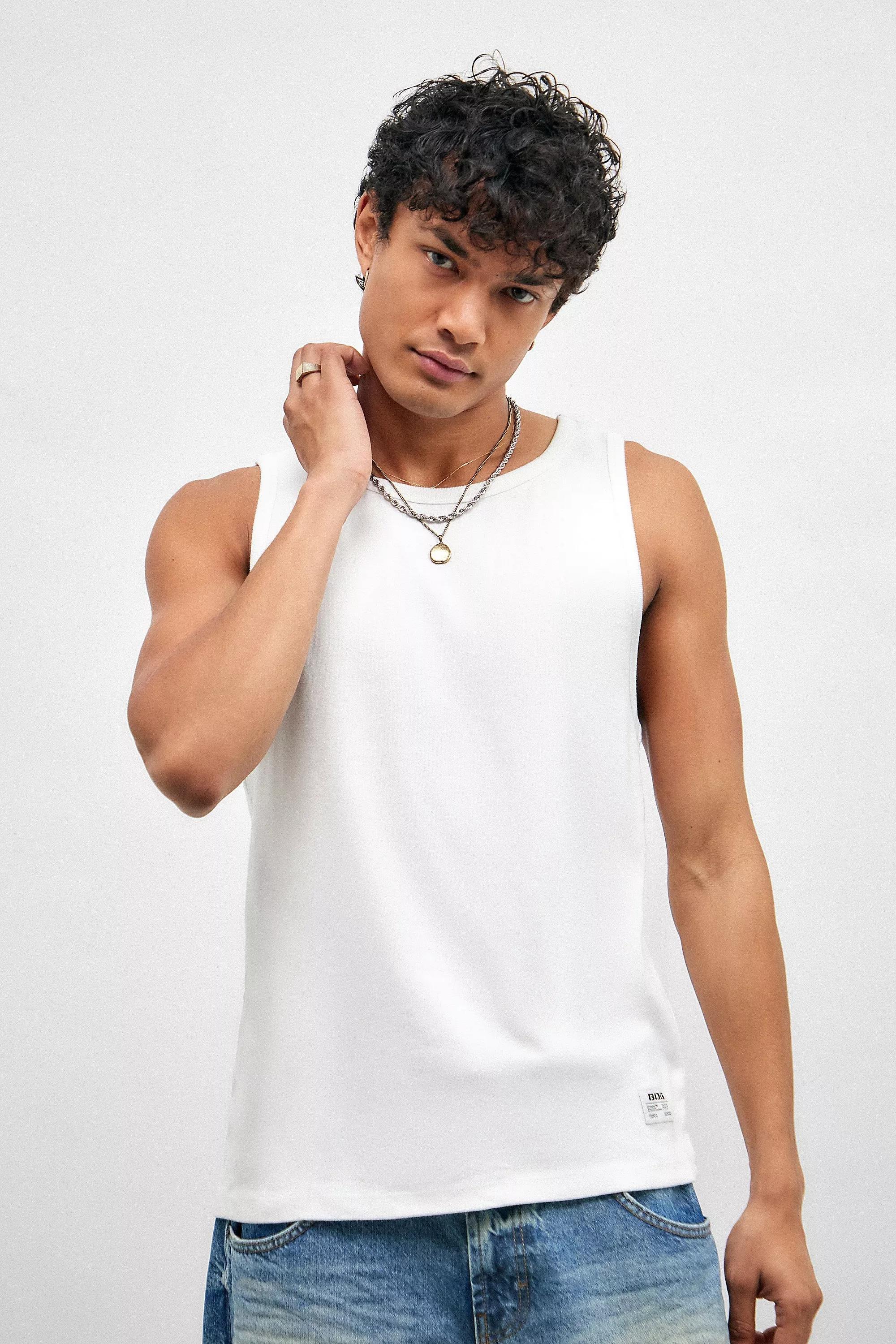 BDG Recycled White Ribbed Vest, , large image number 0