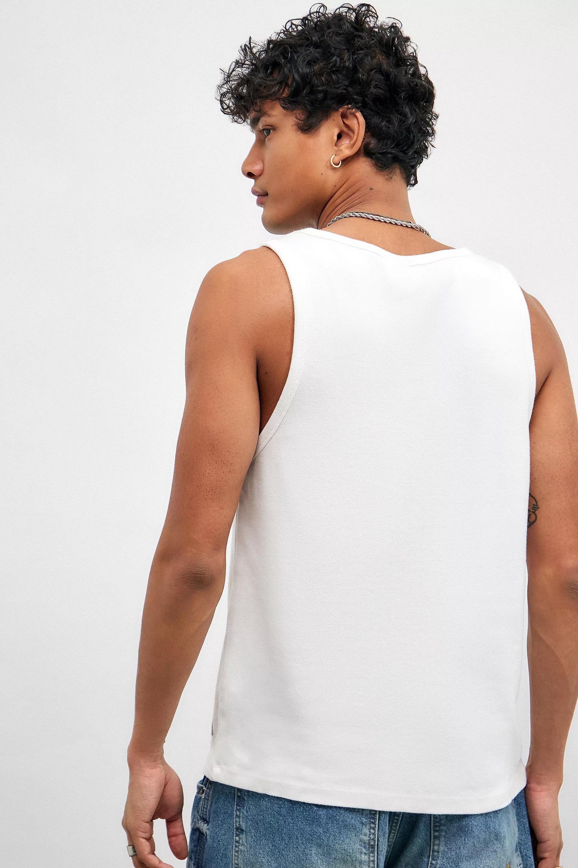 BDG Recycled White Ribbed Vest, , large image number 4