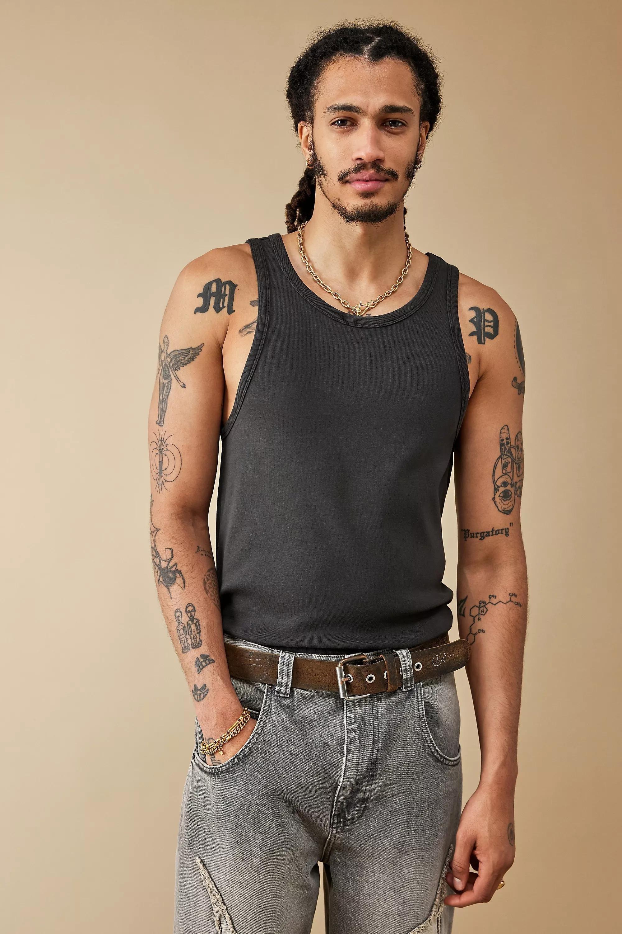 Black Ribbed Vest, , large image number 0