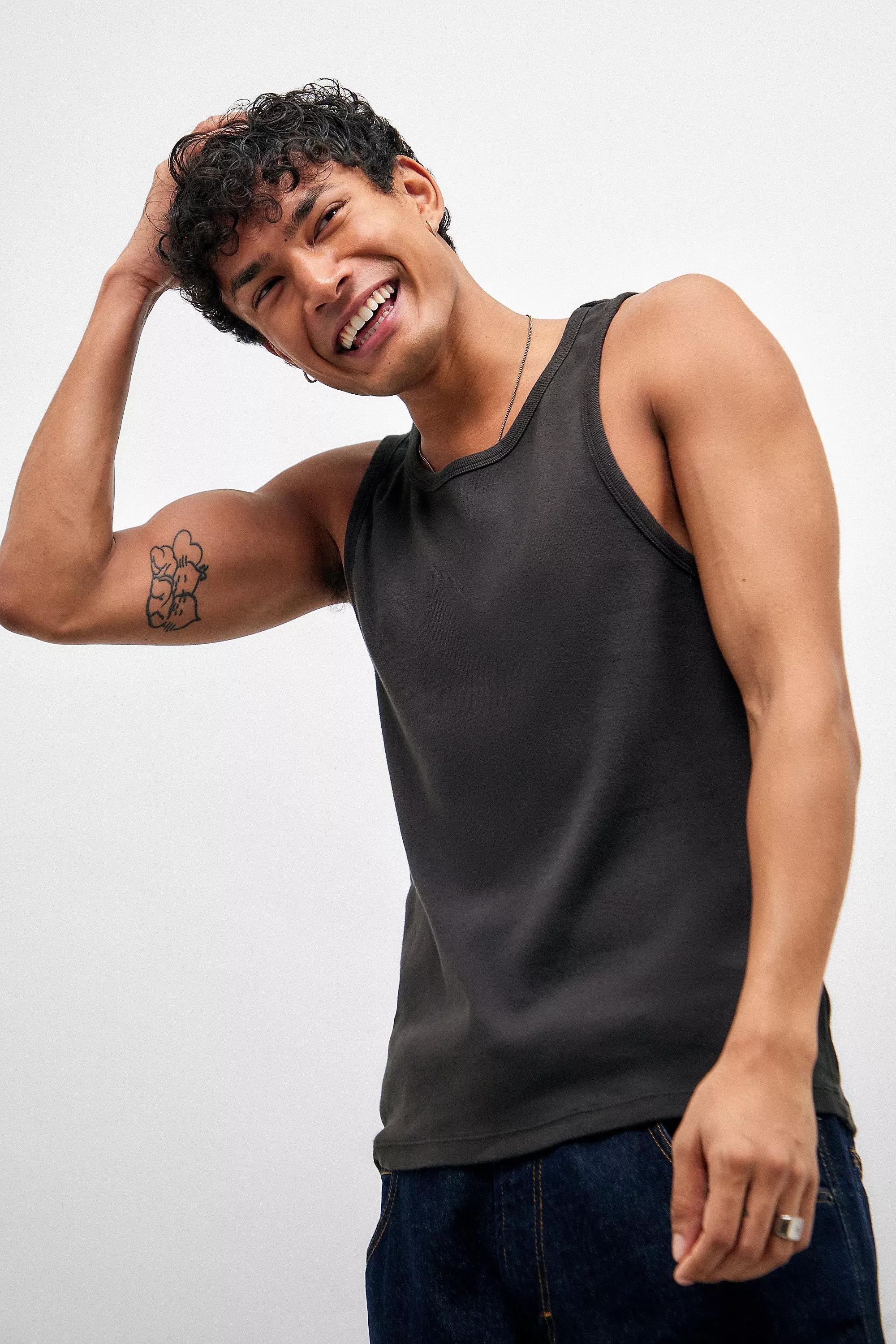 Black Ribbed Vest, , large image number 0
