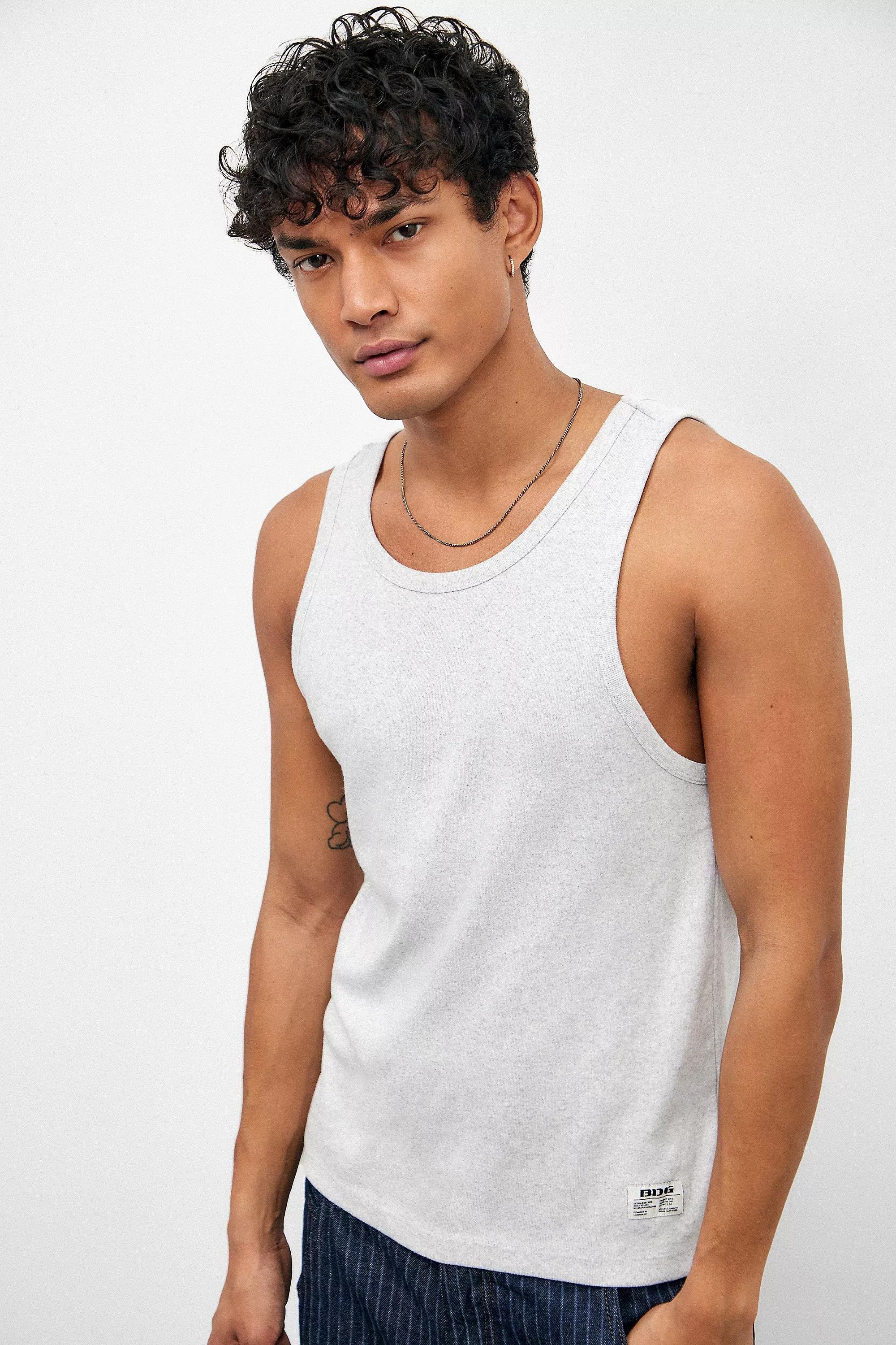 Grey Bdg Recycled Ribbed Vest, GREY, medium