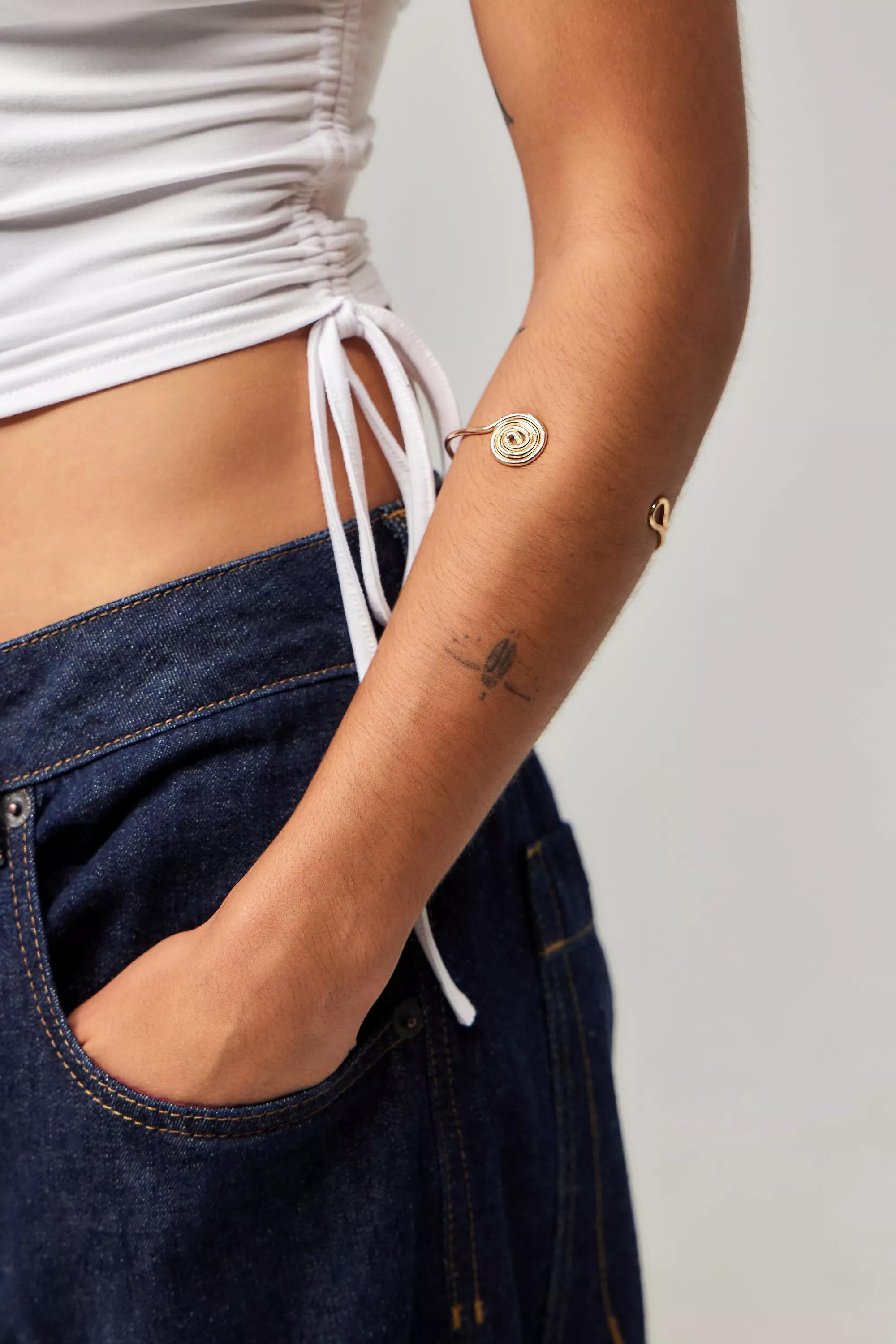 GOLD Silence + Noise Spiral Arm Cuff, GOLD, large image number 2