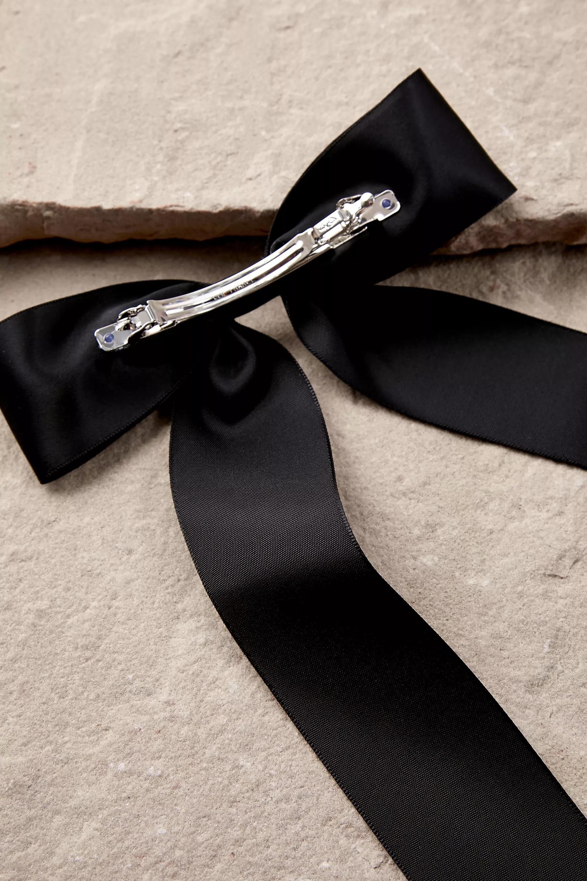 Urban Outfitters - Black Long Satin Bow Hair Clip