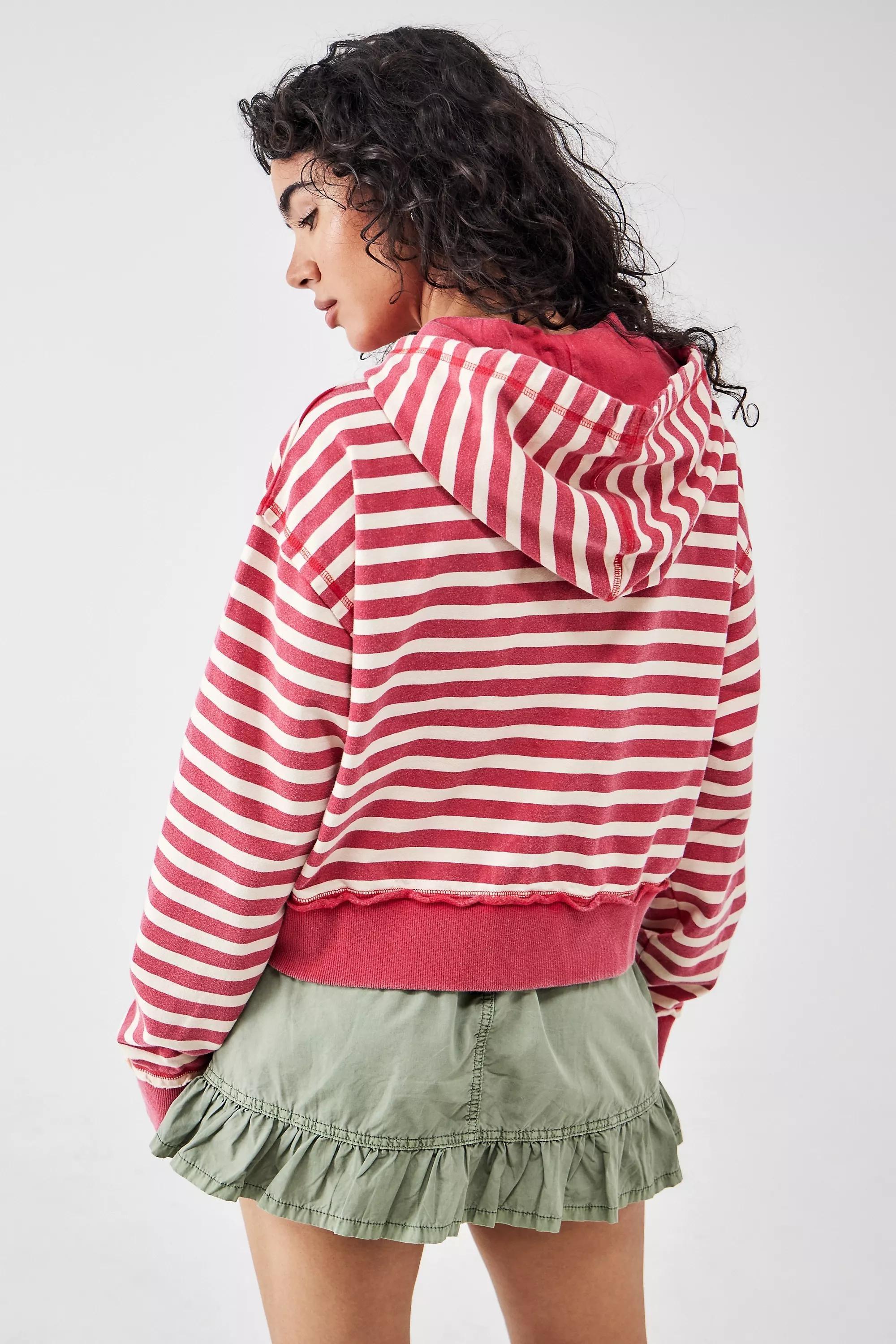 Red Bdg Striped Hoodie, , large image number 3