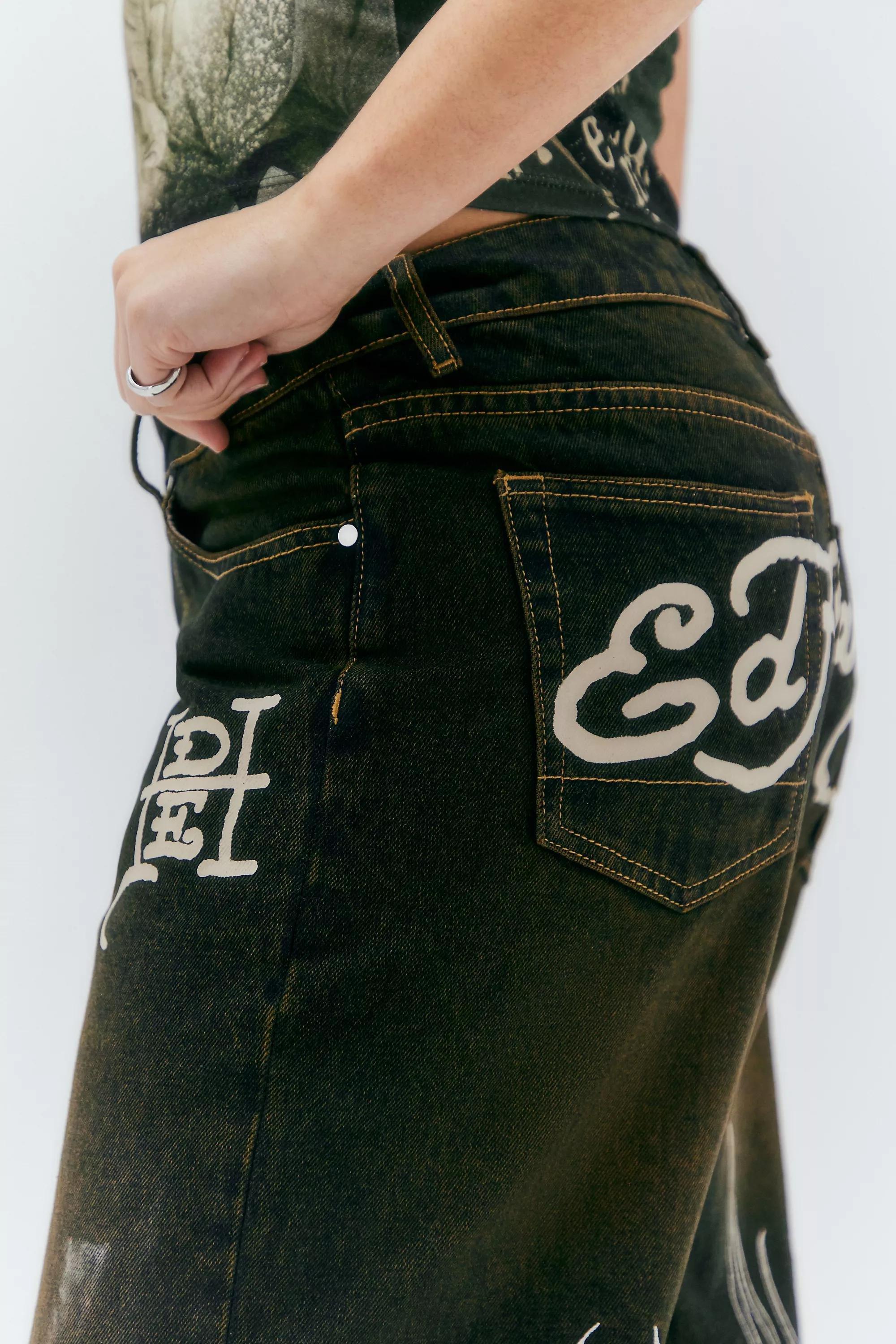 Brown Exclusive Embroidered Dragon Jeans, , large image number 3