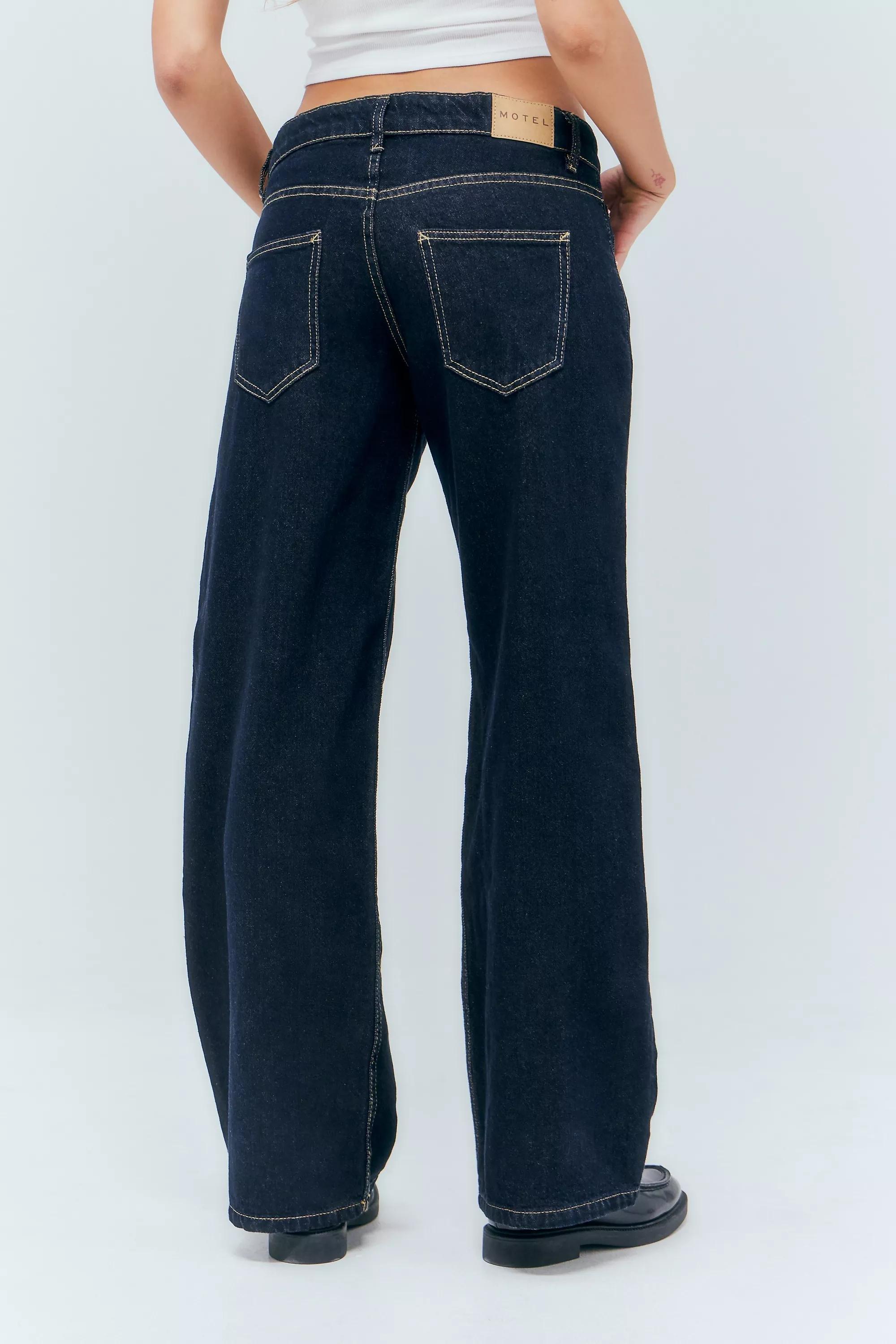 INDIGO Motel Dark Denim Low Rise Parallel Jeans, , large image number 3