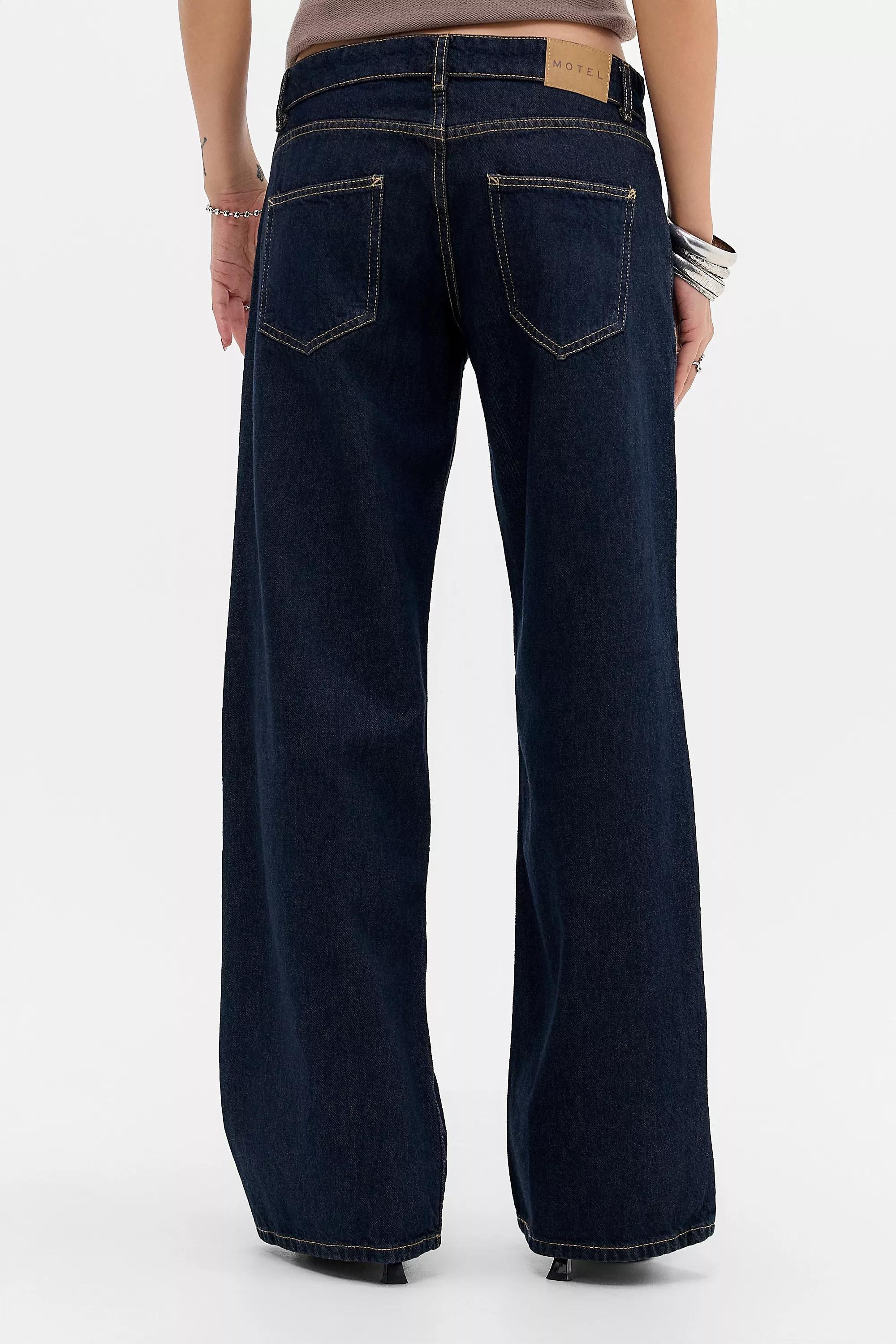 INDIGO Motel Dark Denim Low Rise Parallel Jeans, INDIGO, large image number 7