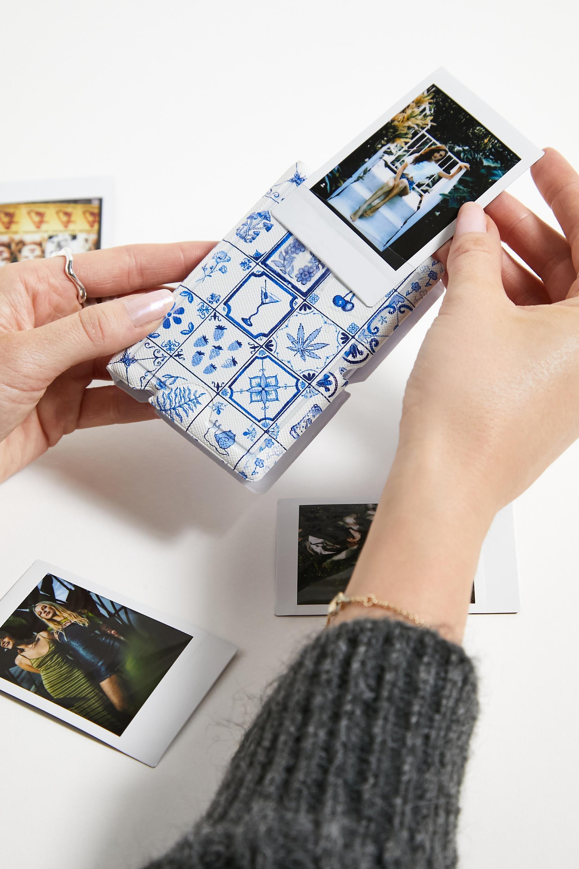 Blue Printed Mini Instax Photo Album, BLUE, large image number 0