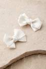 Urban Outfitters - Cream Satin Bow Clips, Set Of 2