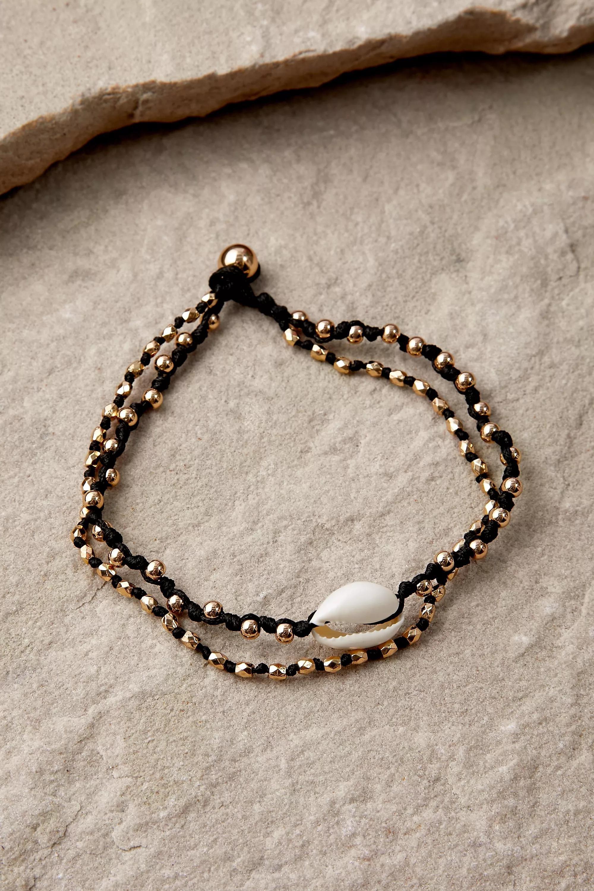 Brown Silence + Noise Shell Bead Anklet, BRN, large image number 0