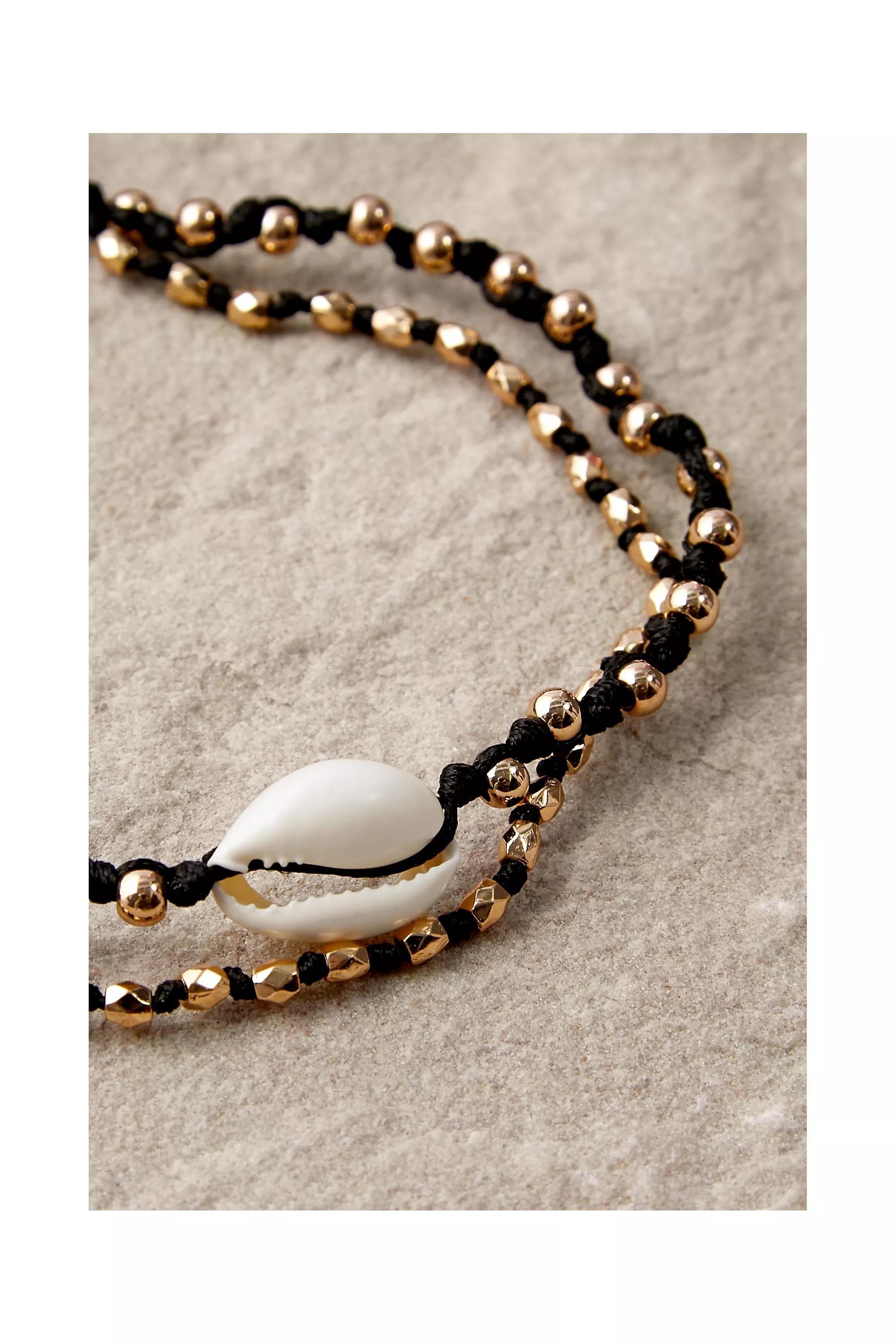 Brown Silence + Noise Shell Bead Anklet, BRN, large image number 2