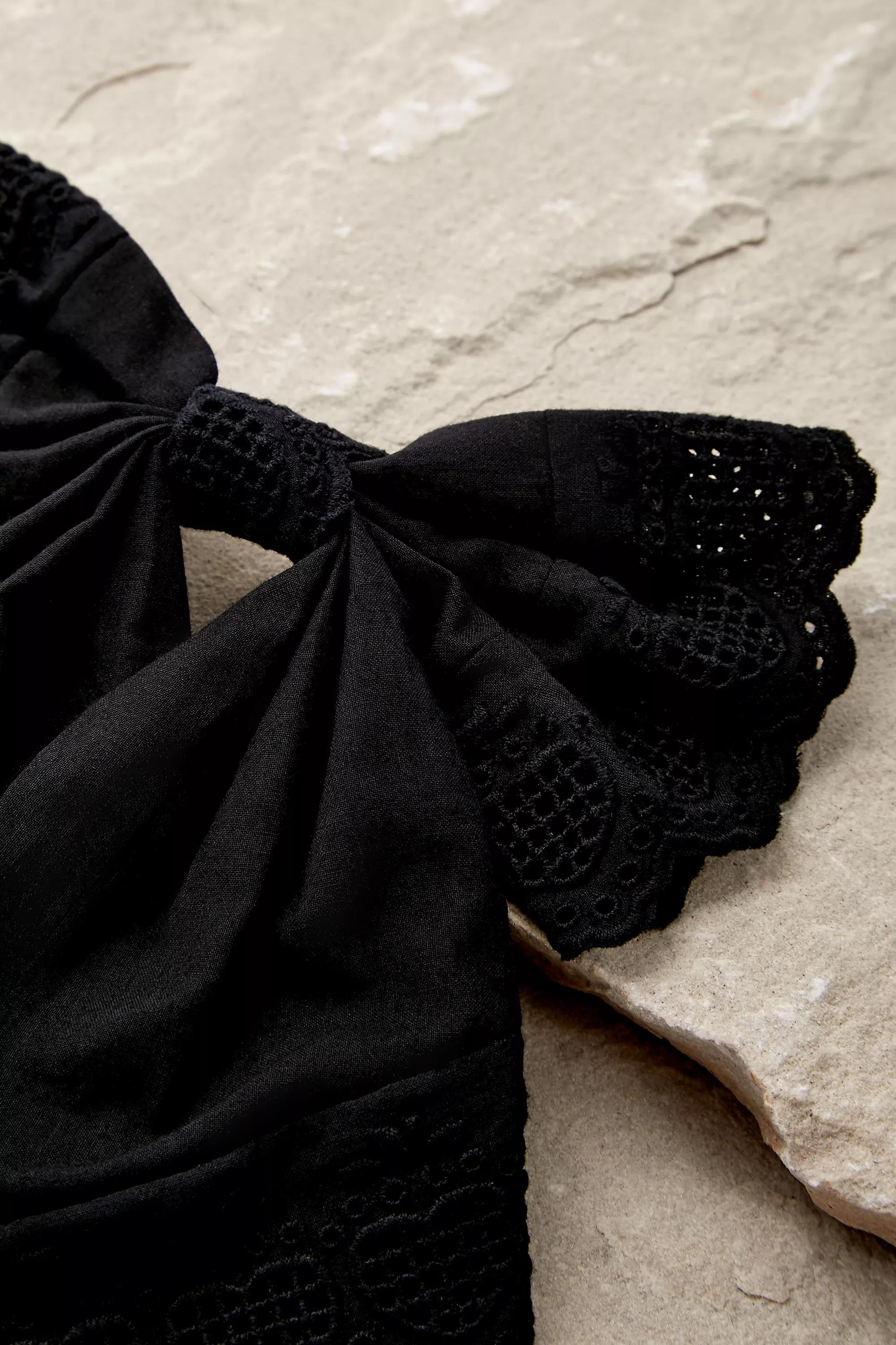 Black Lace Bow Hair Clip, BLK, large image number 2