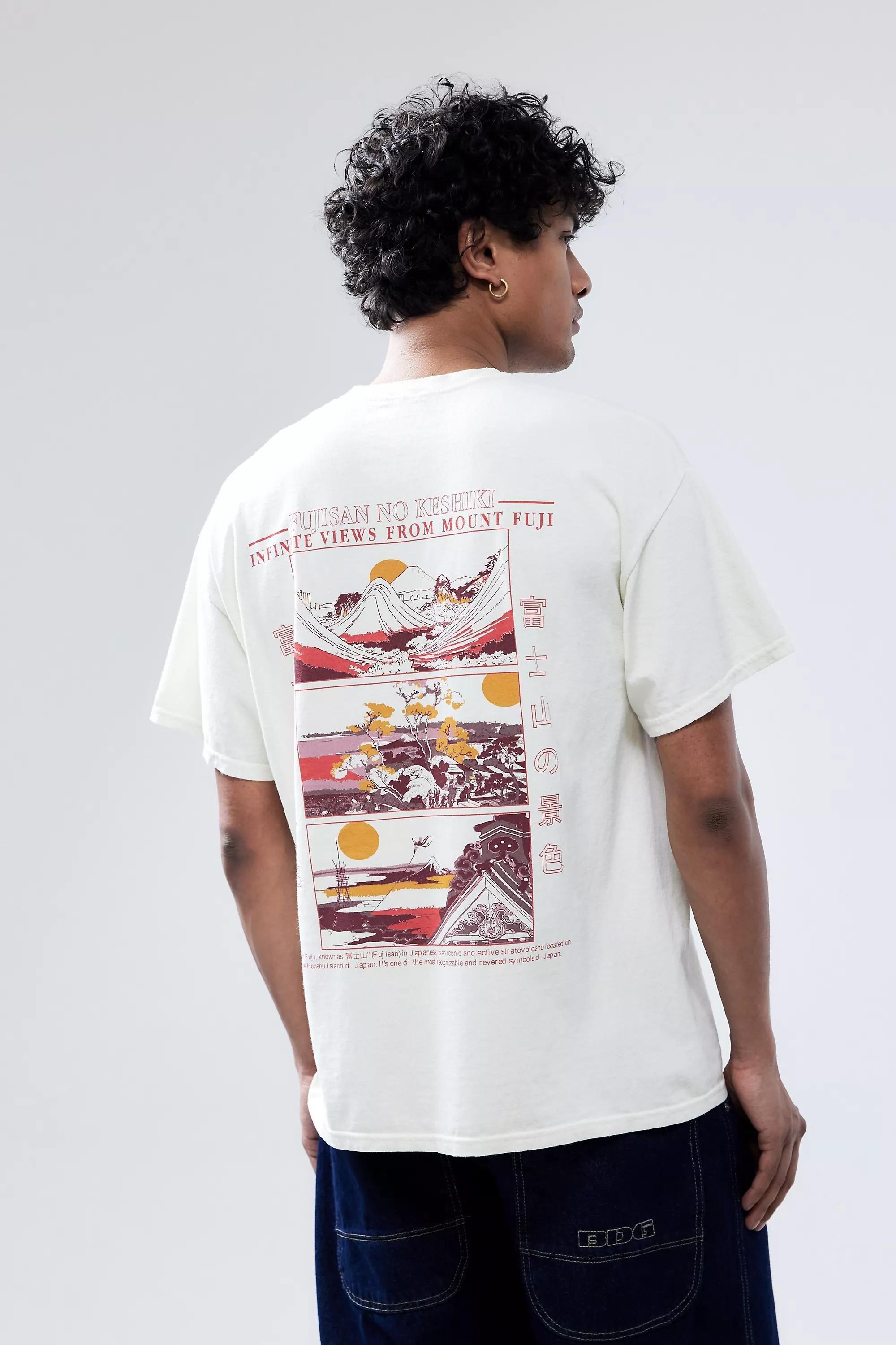 Ecru Fujisan Mountain T-Shirt, , large image number 0