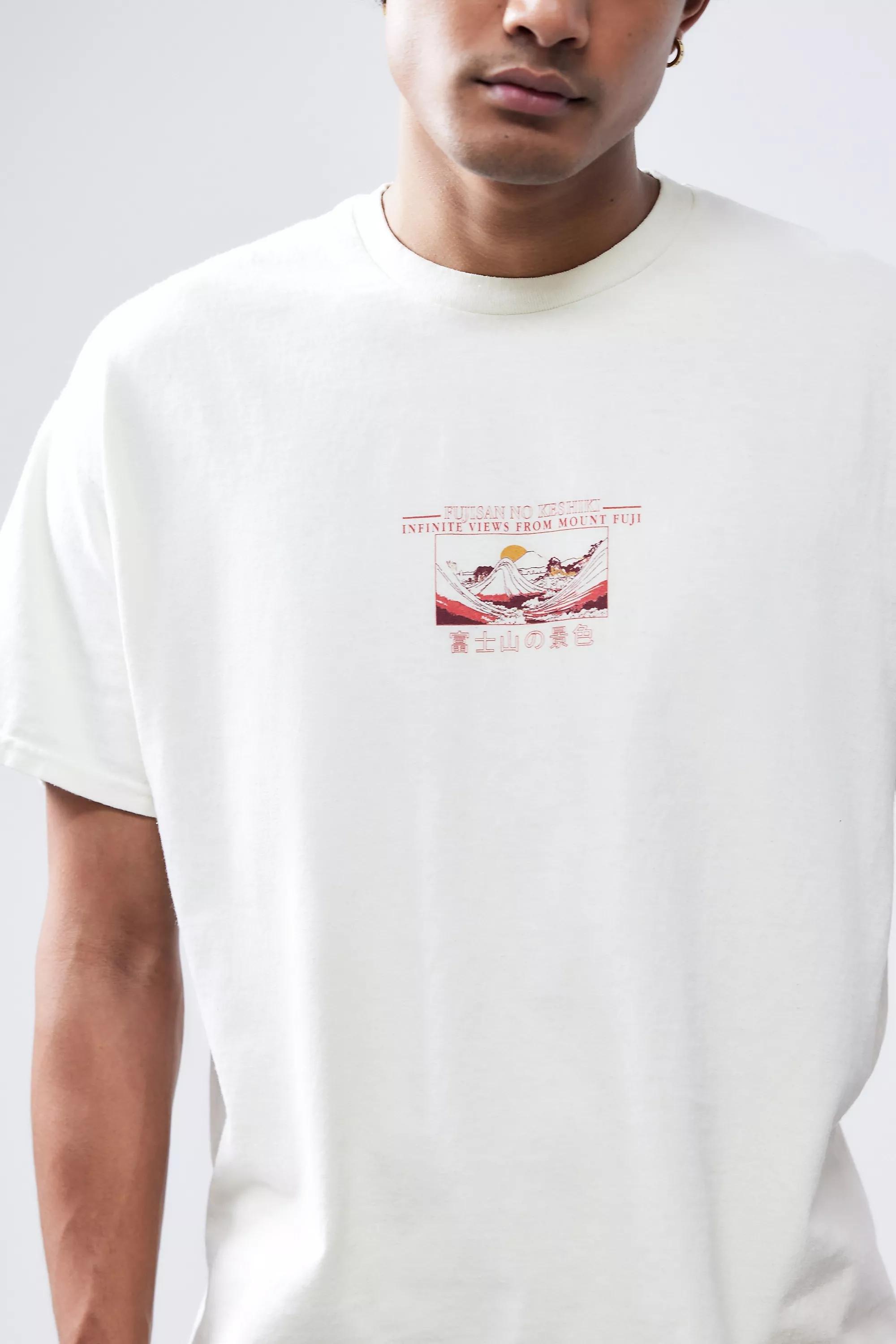 Ecru Fujisan Mountain T-Shirt, , large image number 1