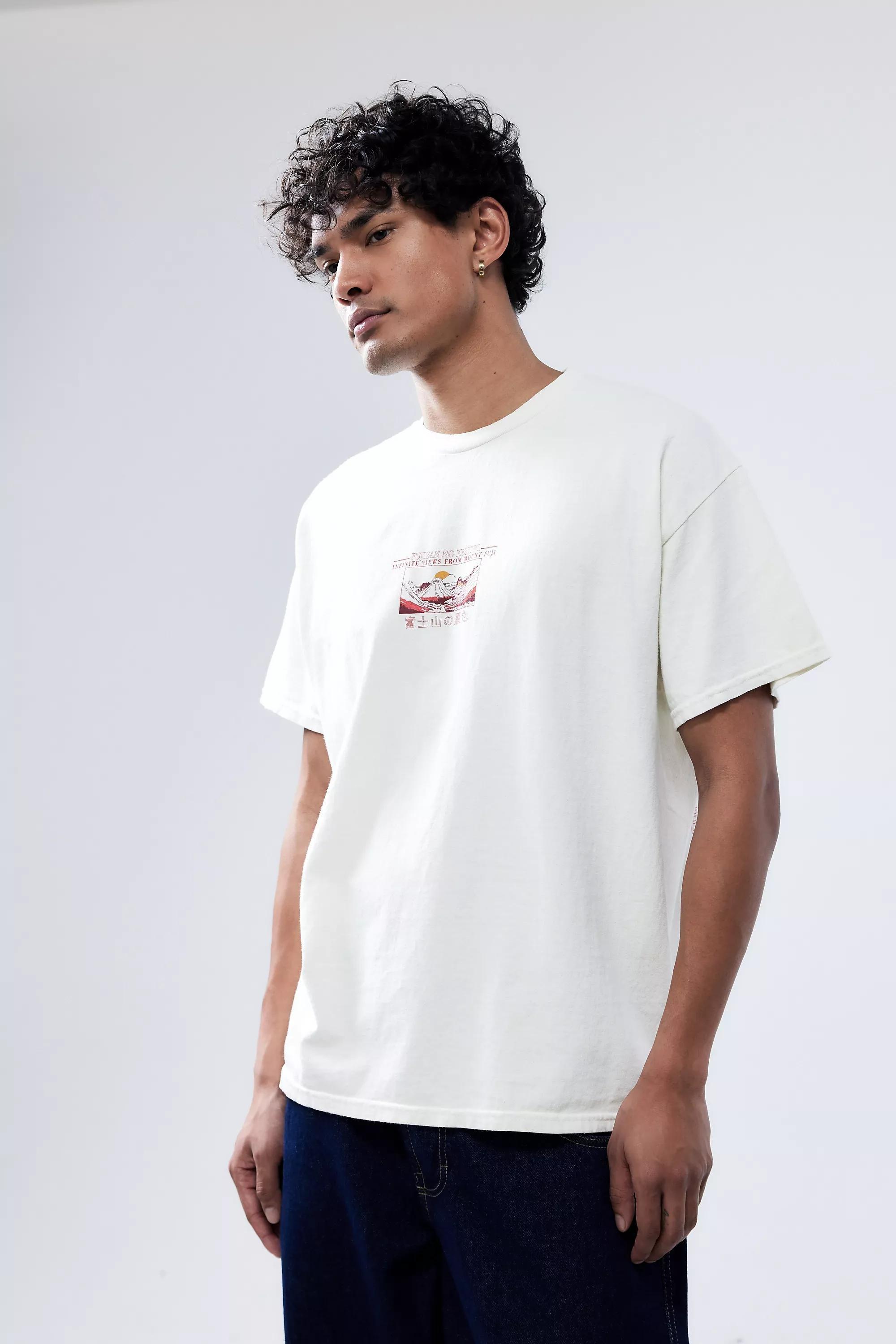 Ecru Fujisan Mountain T-Shirt, , large image number 2