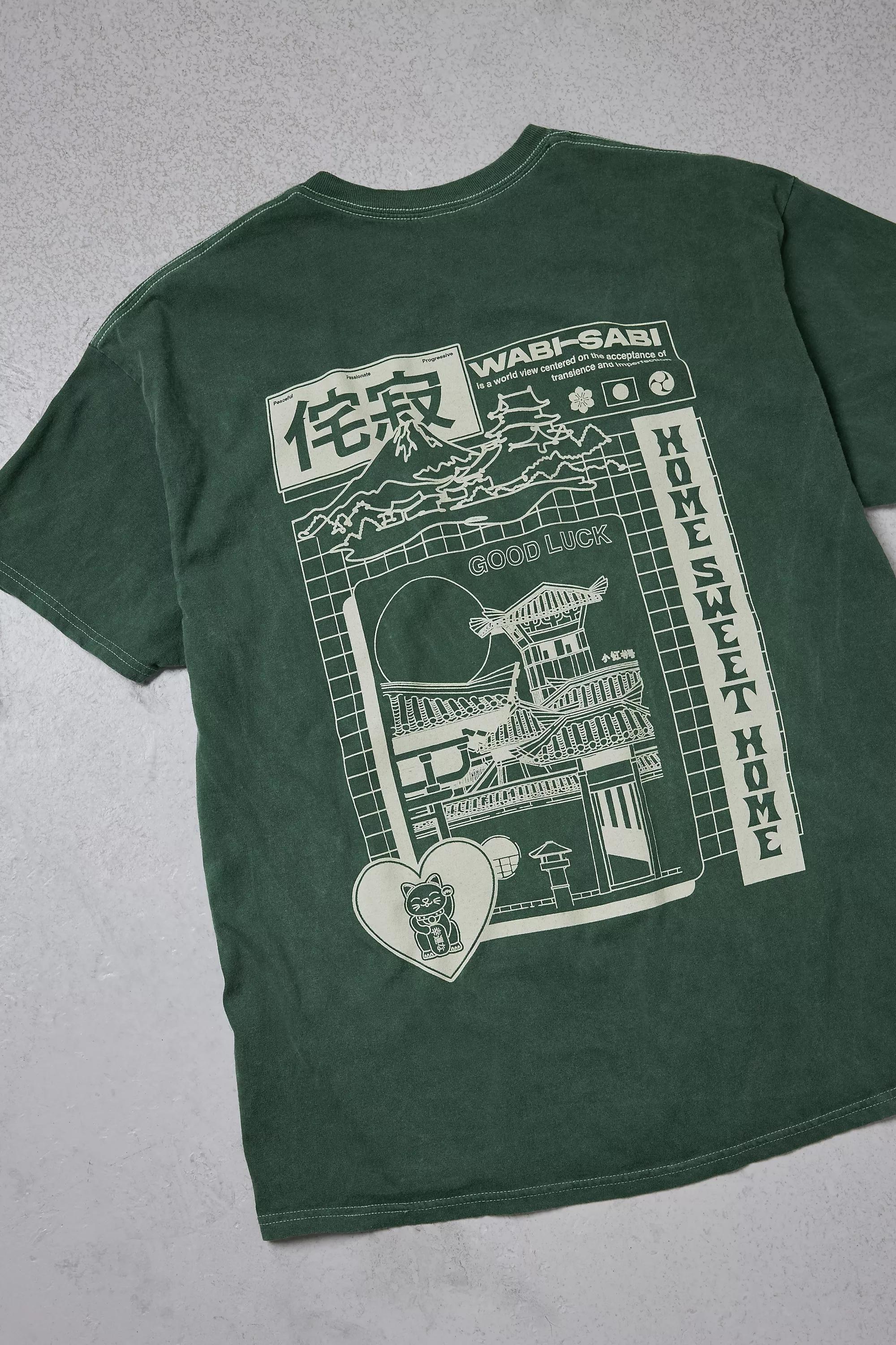 GRN UO Dark Green Wabi-Sabi T-Shirt, , large image number 0