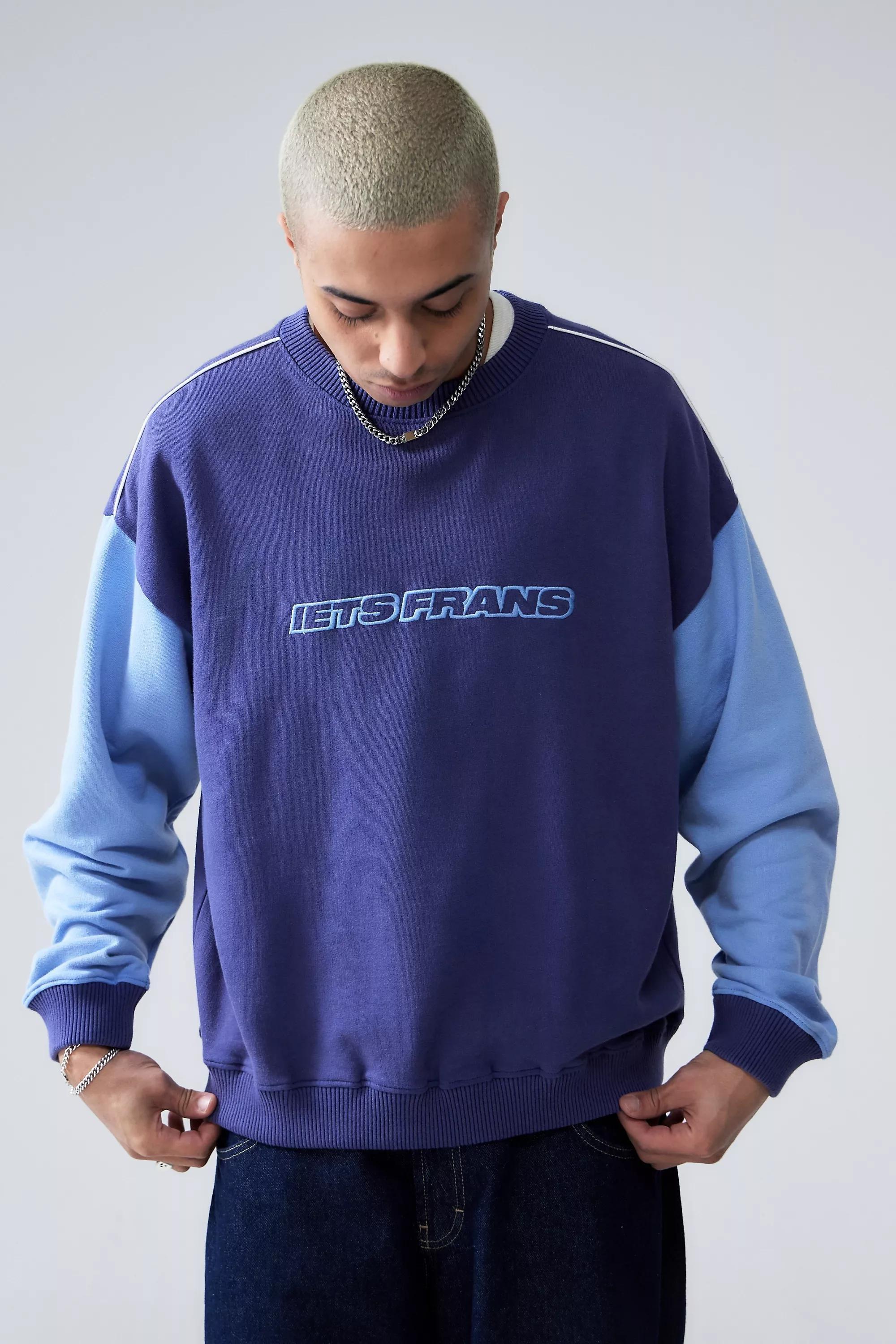 Blue Iets Frans... Contrast Sleeve Sweatshirt, , large image number 0