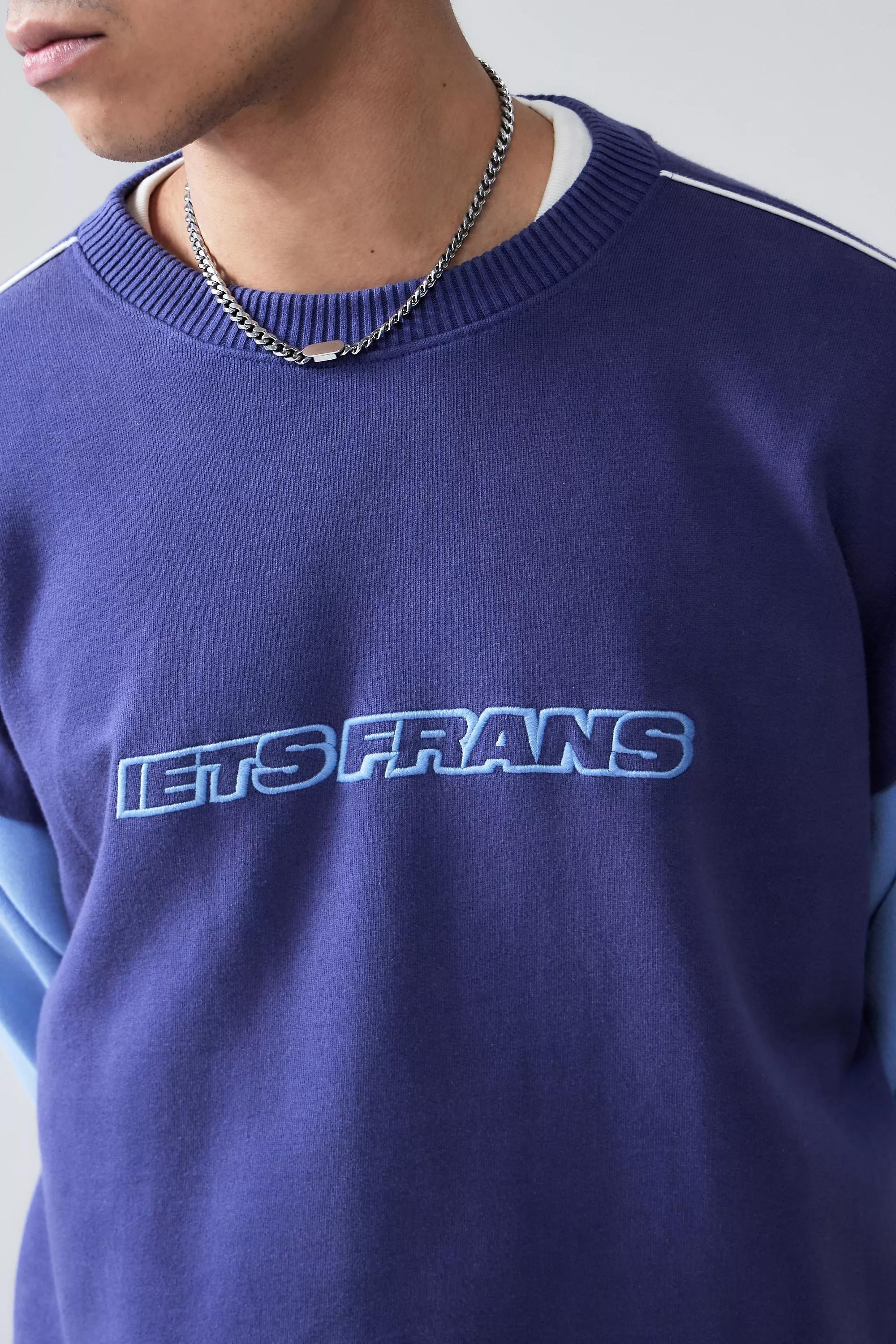 Blue Iets Frans... Contrast Sleeve Sweatshirt, , large image number 1