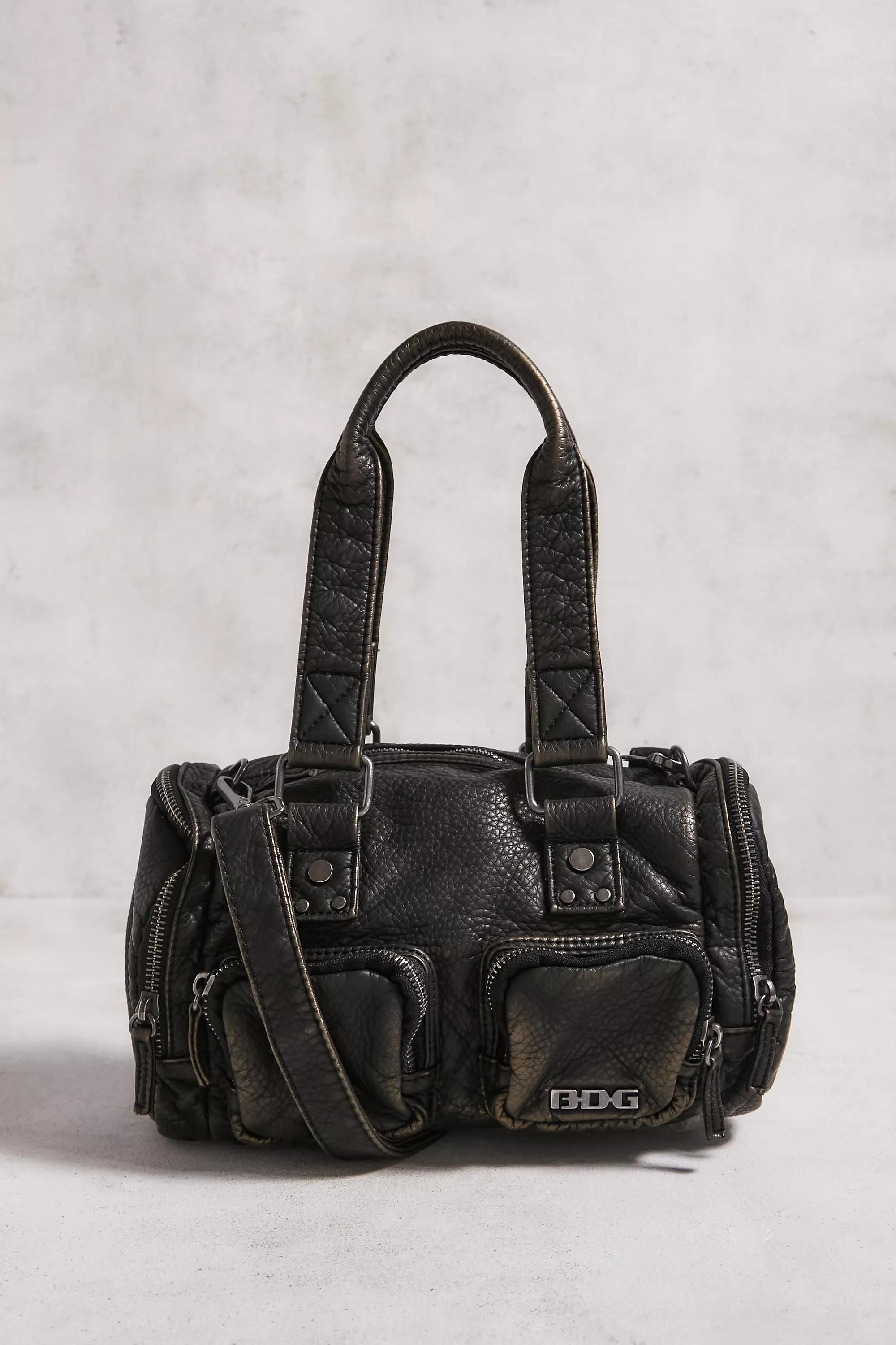 Black Bdg Faux Leather Duffle Bag, , large image number 2