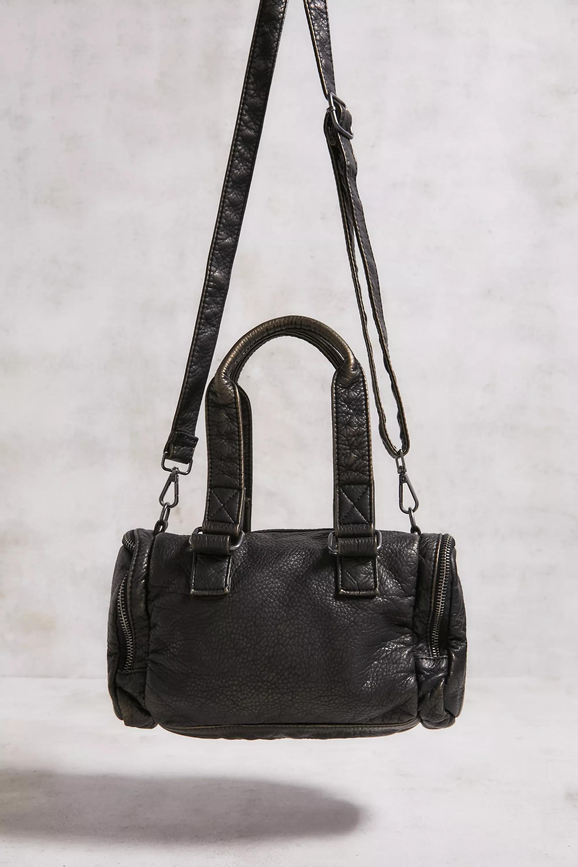 Black Bdg Faux Leather Duffle Bag, , large image number 4