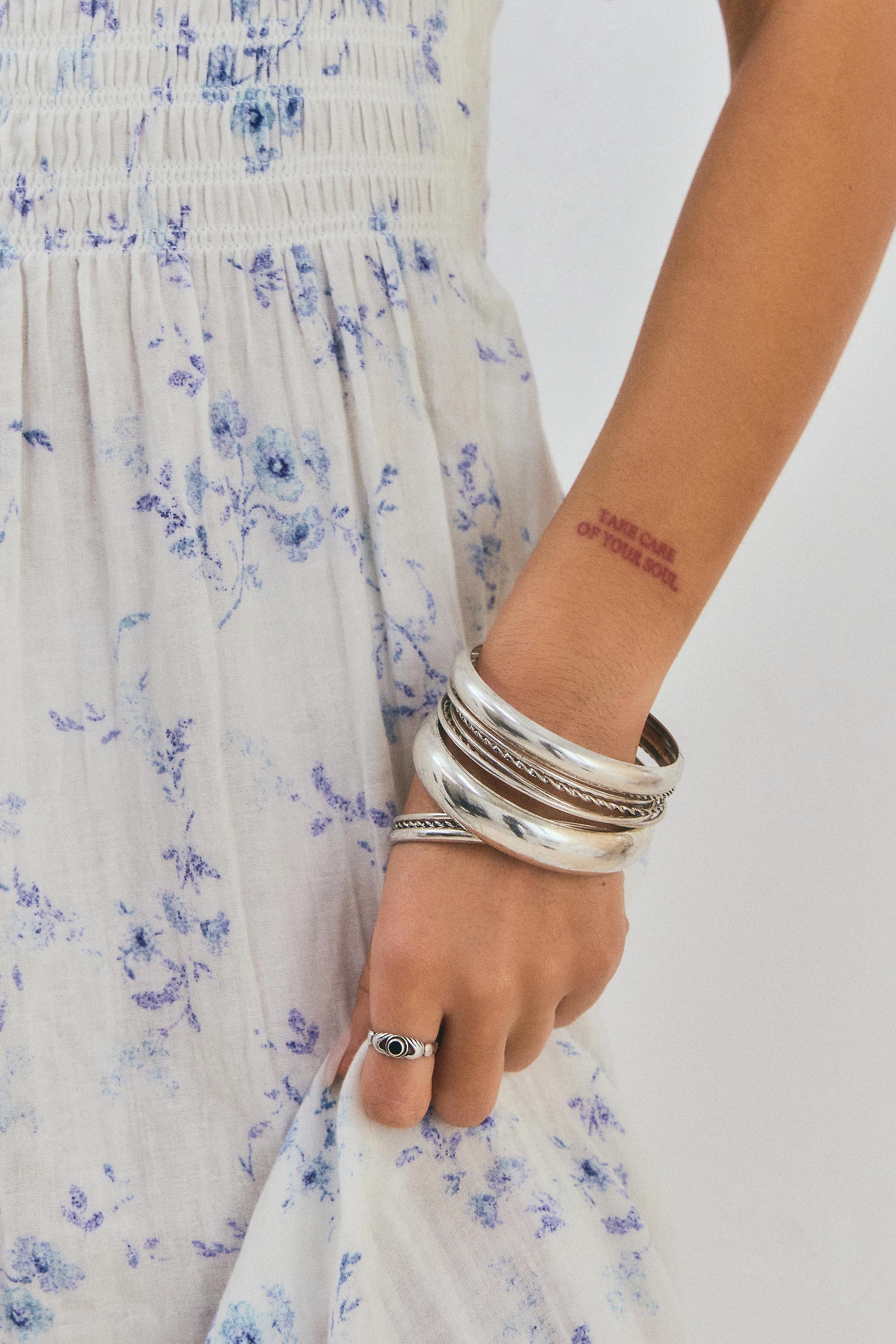 Silver Clean Bangles Pack, SLVR, large image number 1