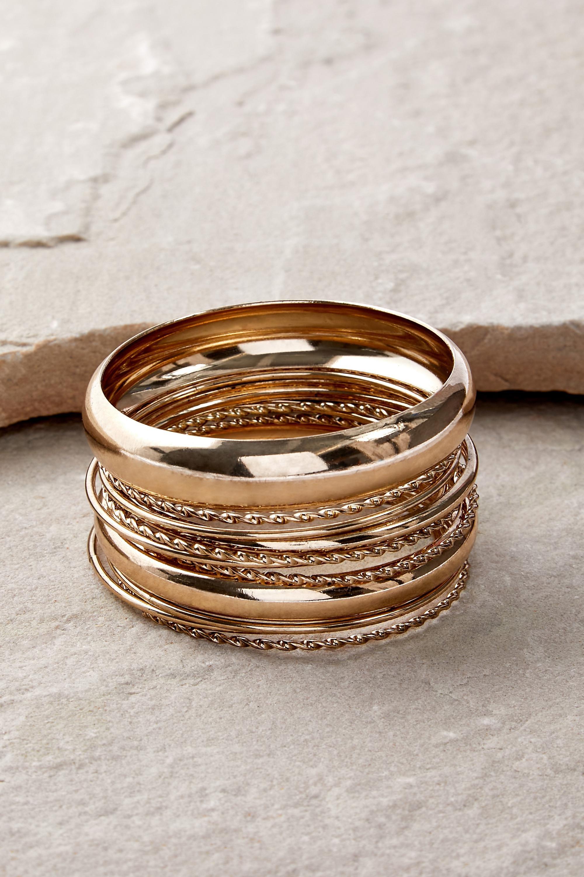 Gold Clean Bangles Pack, GOLD, large image number 0