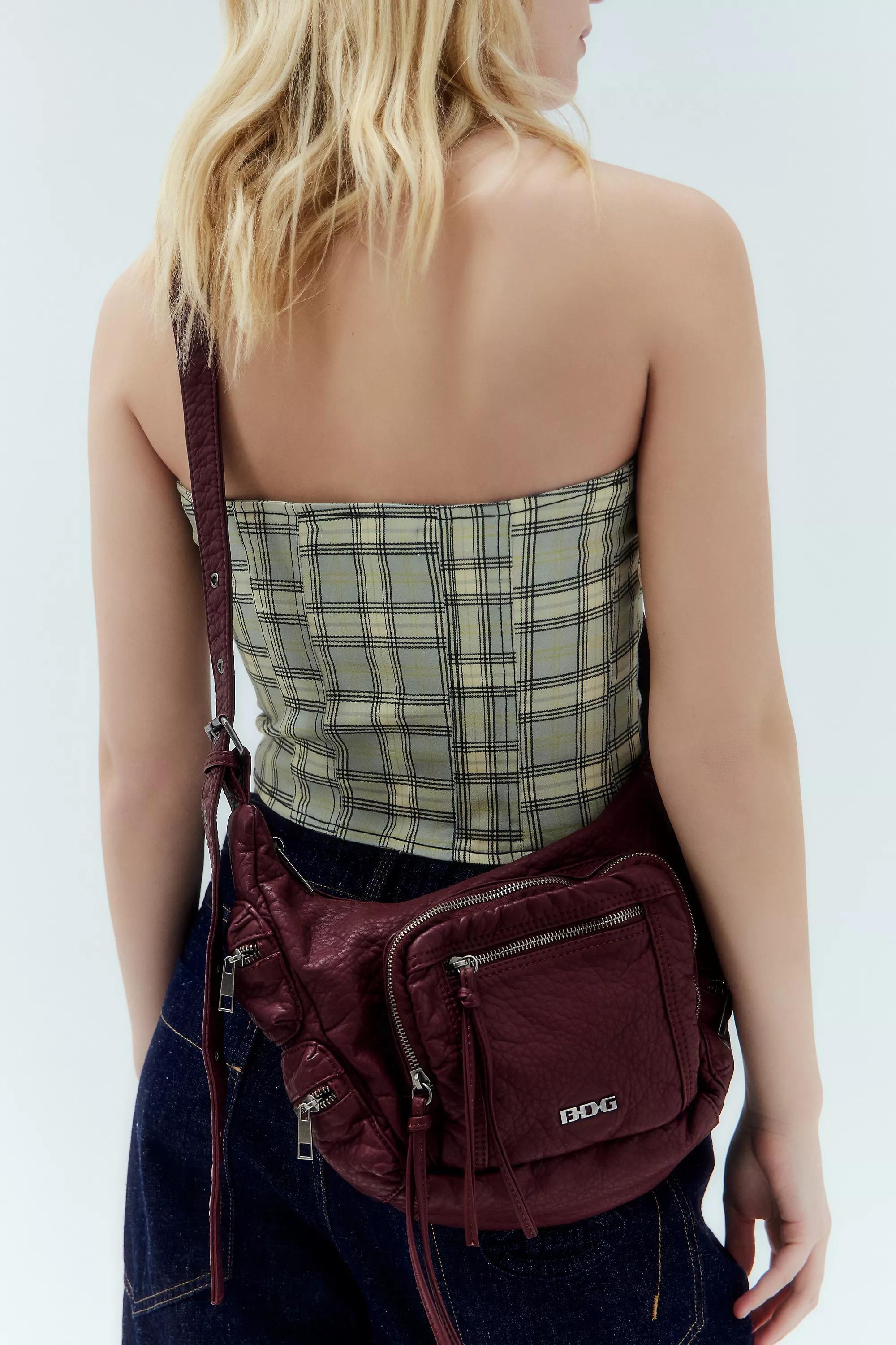 Burgundy Bdg Kat Faux Leather Pocket Bag, WINE, large image number 0