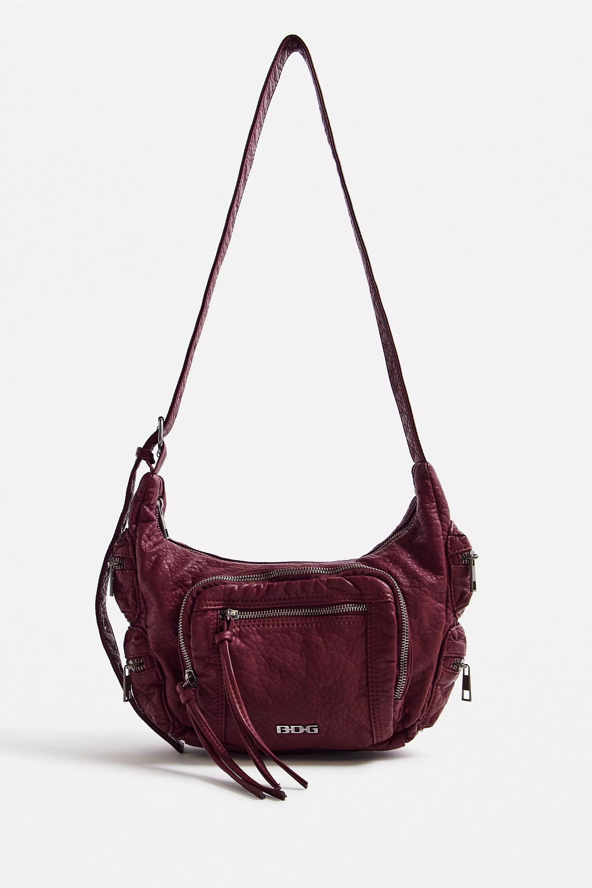 Burgundy Bdg Kat Faux Leather Pocket Bag, WINE, large image number 1