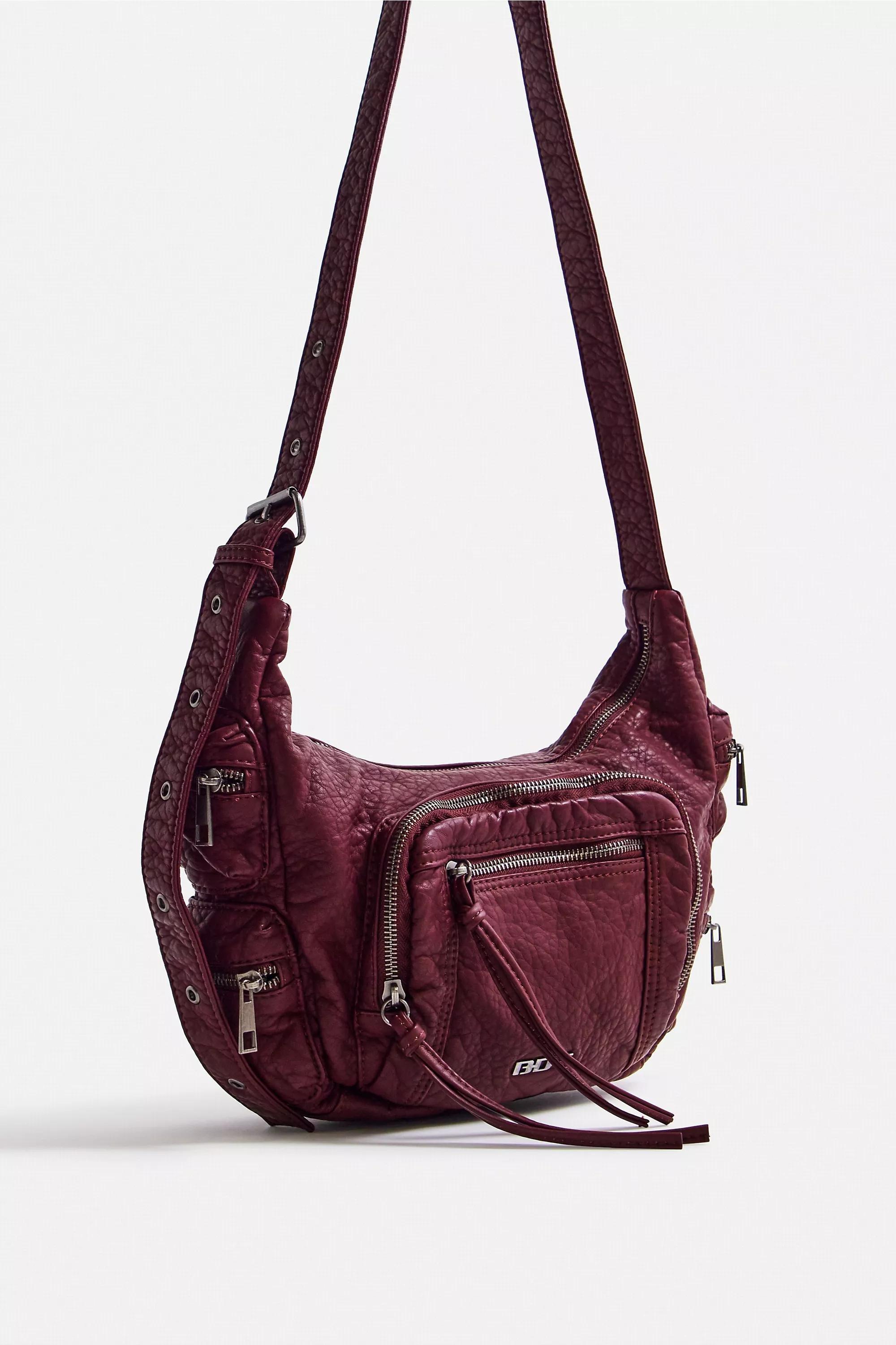 Burgundy Bdg Kat Faux Leather Pocket Bag, WINE, large image number 3
