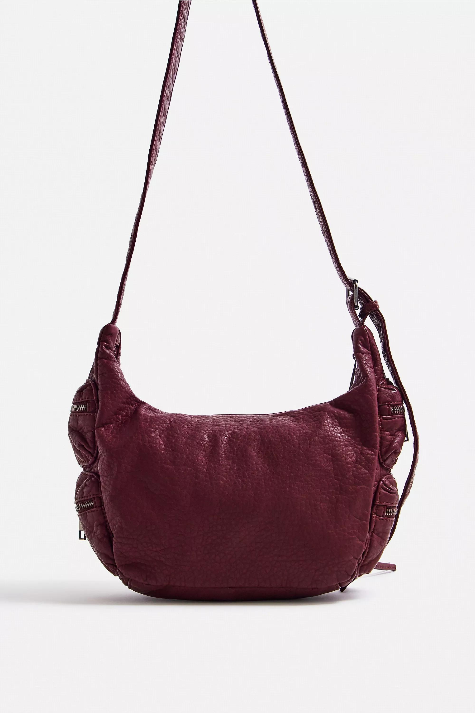 Burgundy Bdg Kat Faux Leather Pocket Bag, WINE, large image number 4