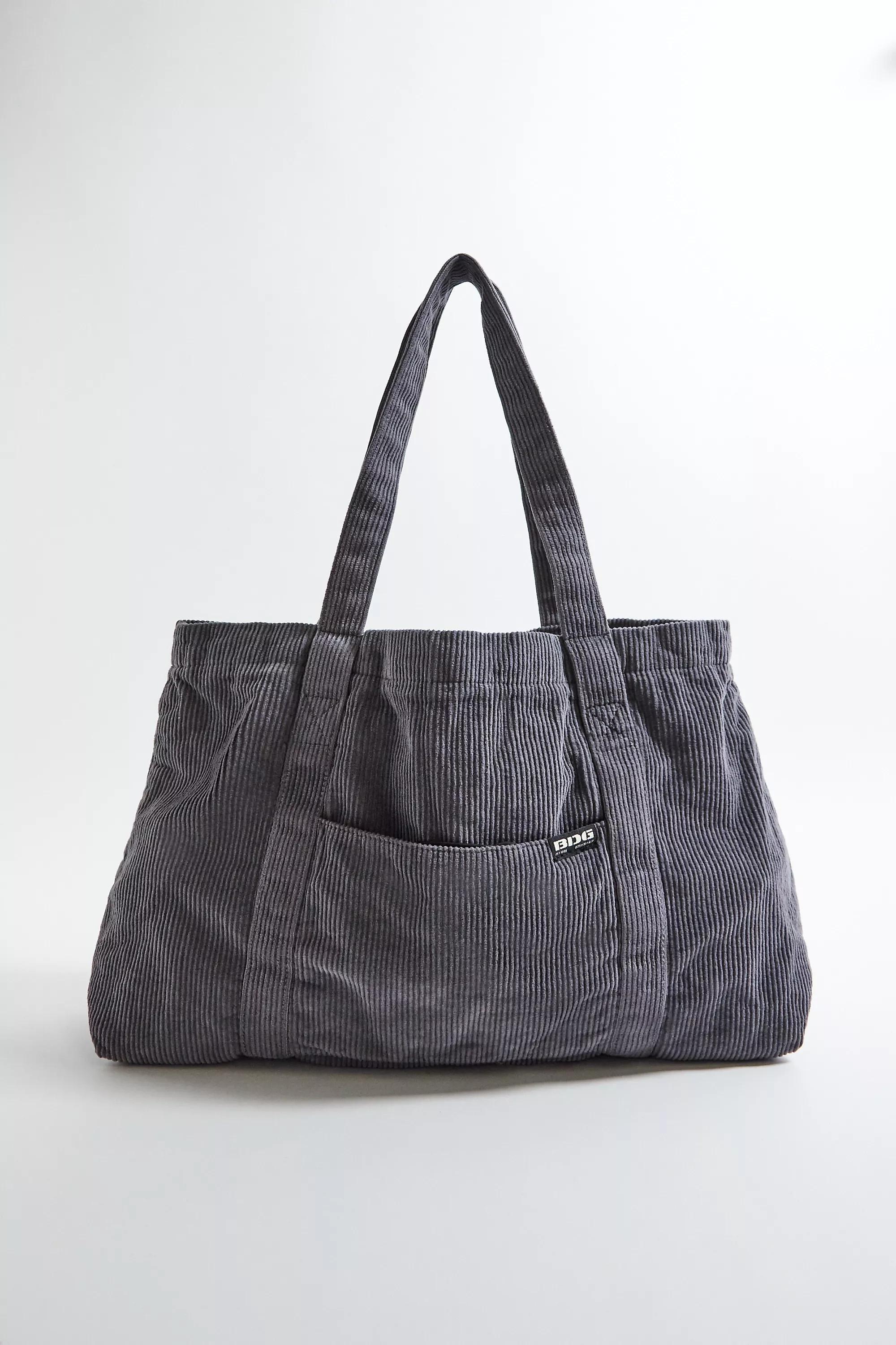 Grey UO Corduroy Tote, GREY, medium