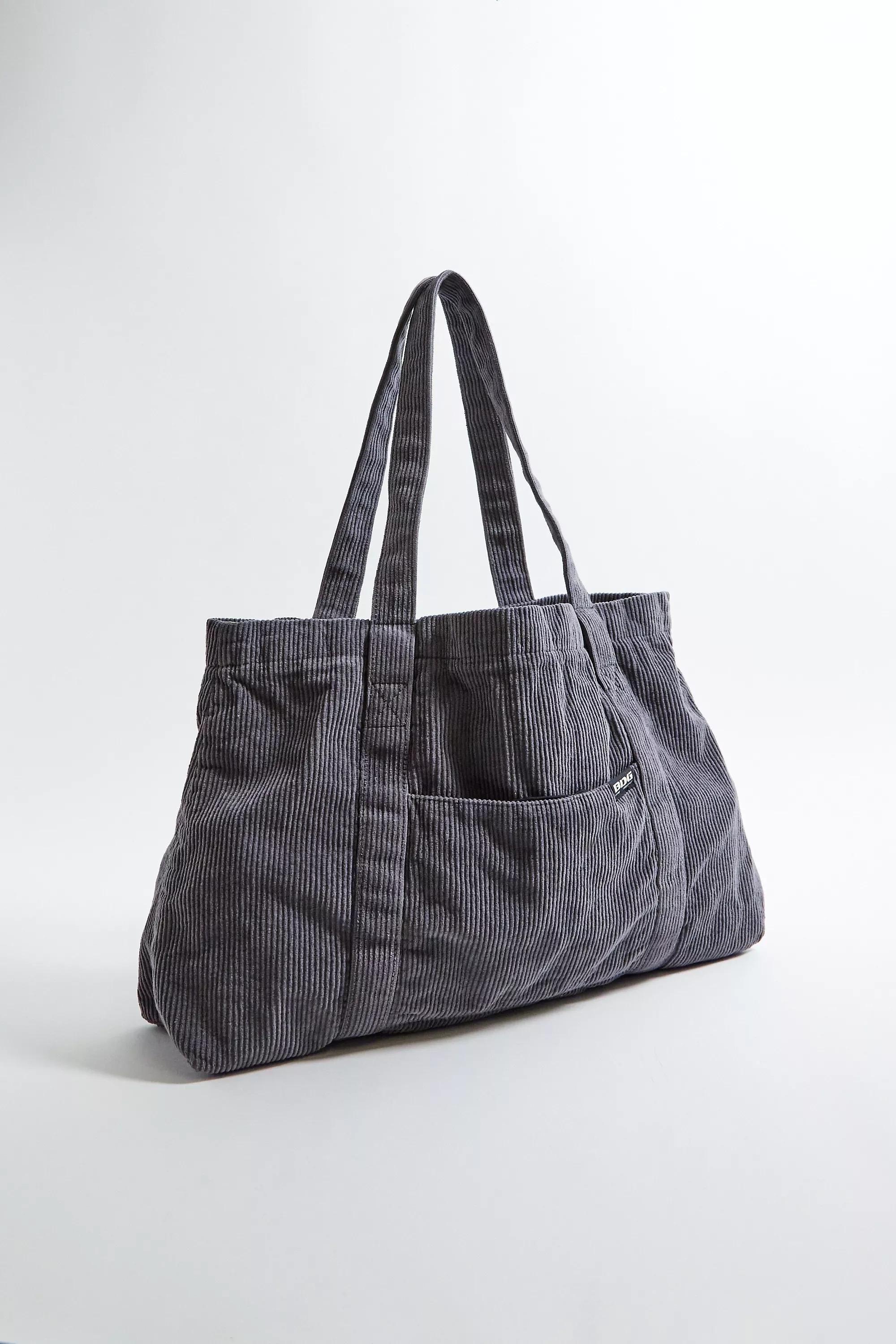 Grey UO Corduroy Tote, GREY, medium
